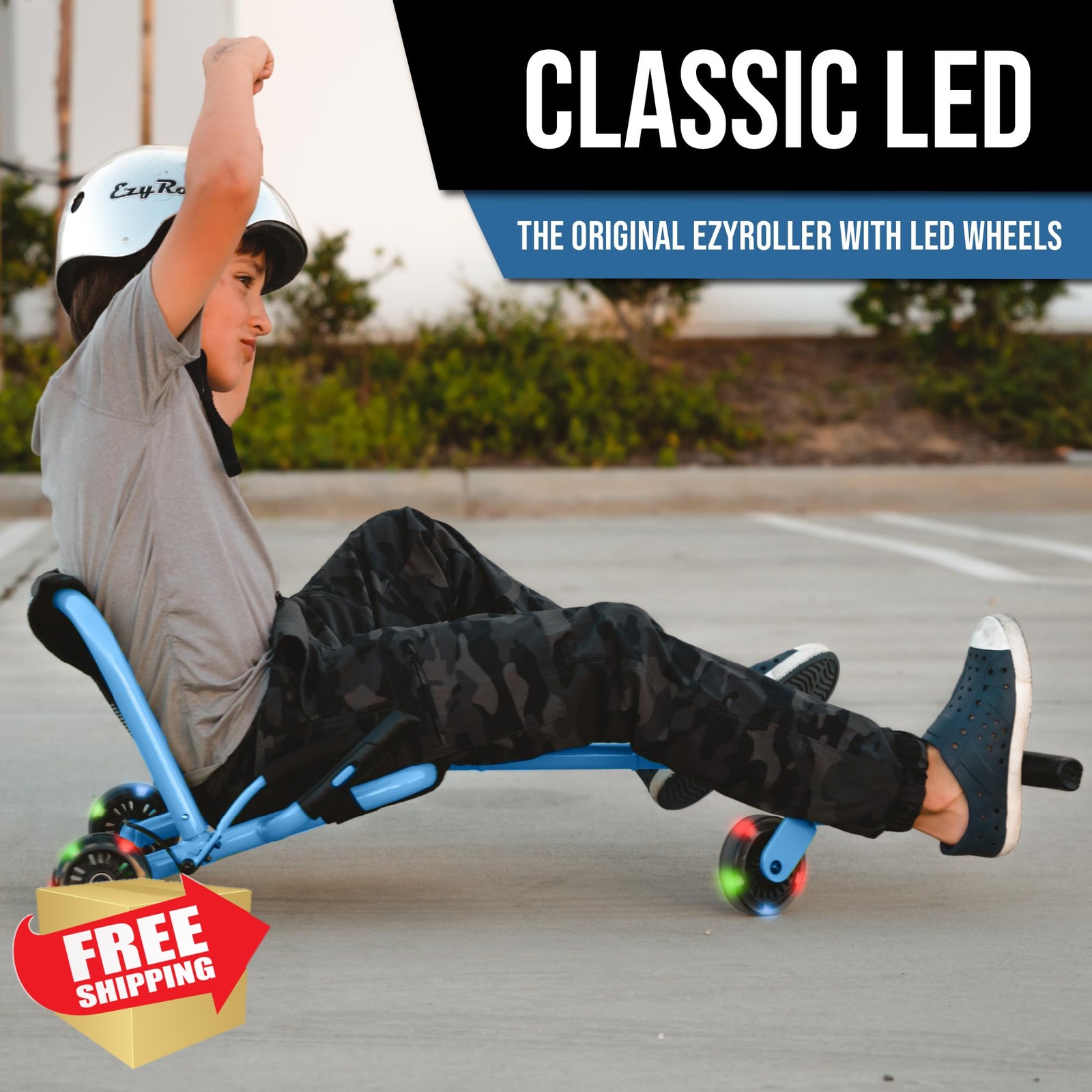 EzyRoller Classic with LED Wheels Ride On Toy for Kids, Ages 3-12, Up to 154 …