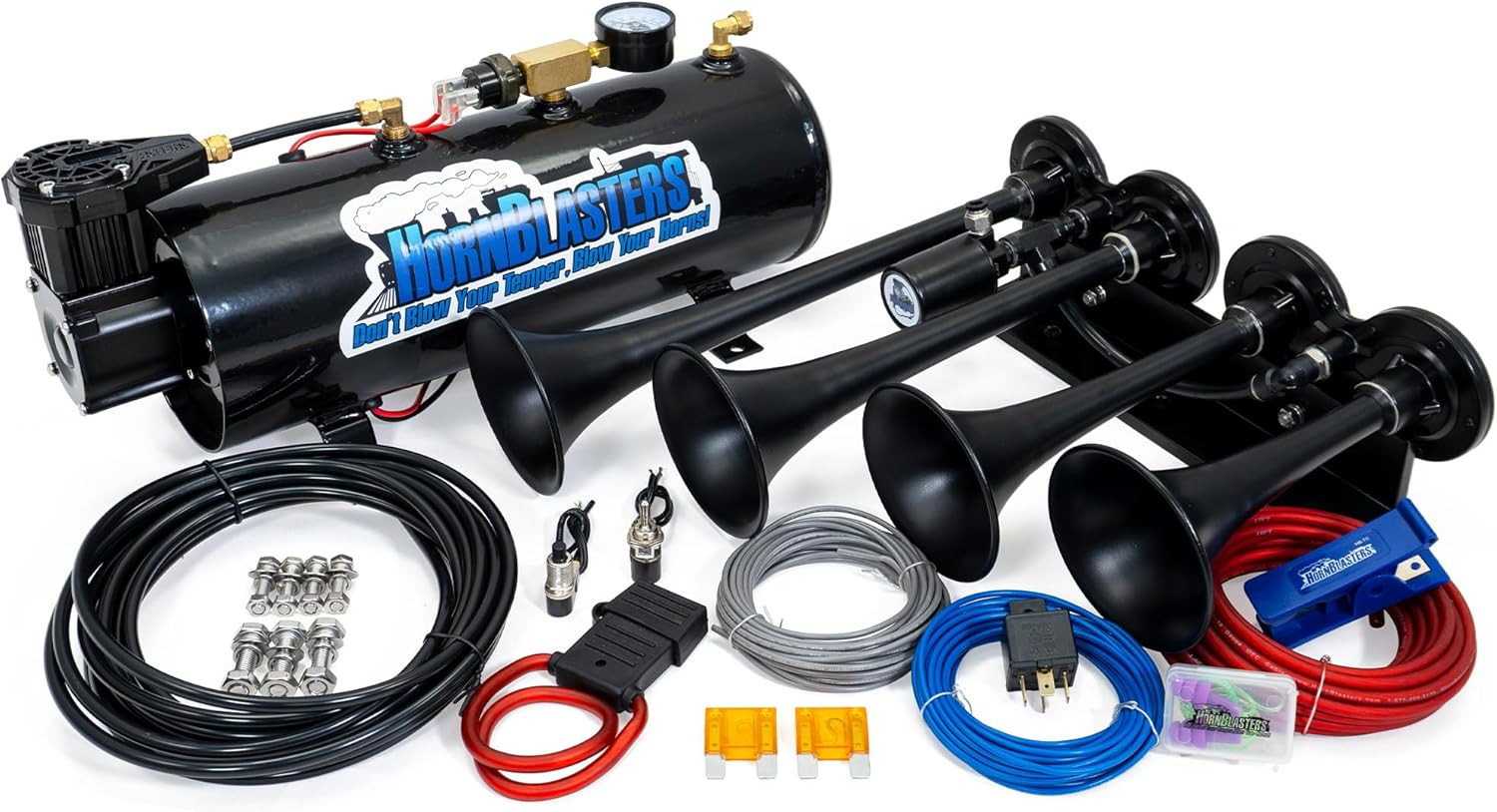 Rage 4-Chime Air Horn Kit – 120 PSI Loud 12V Train Horn System