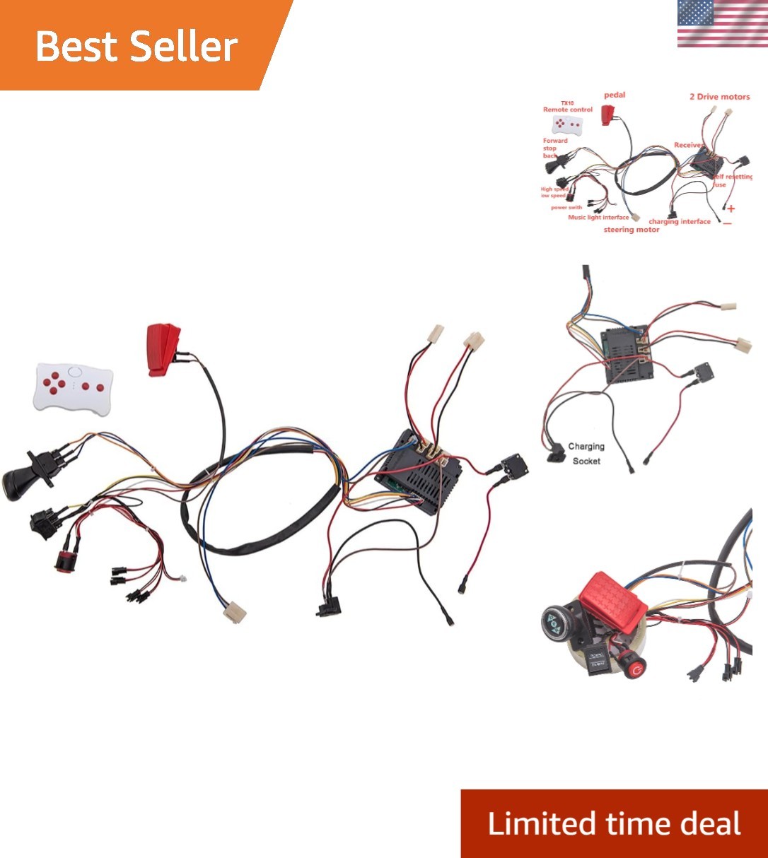 Compact Kids Electric Vehicle: 12V Ride-On Car with Complete Accessories