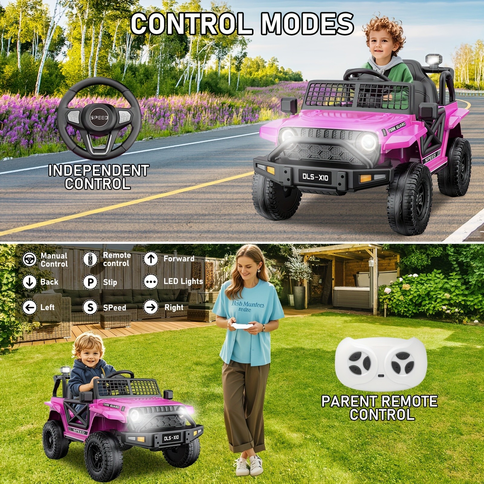 12V Kids Ride on Toy Electric Car Battery Power Wheel Jeep w/Remote Control LED