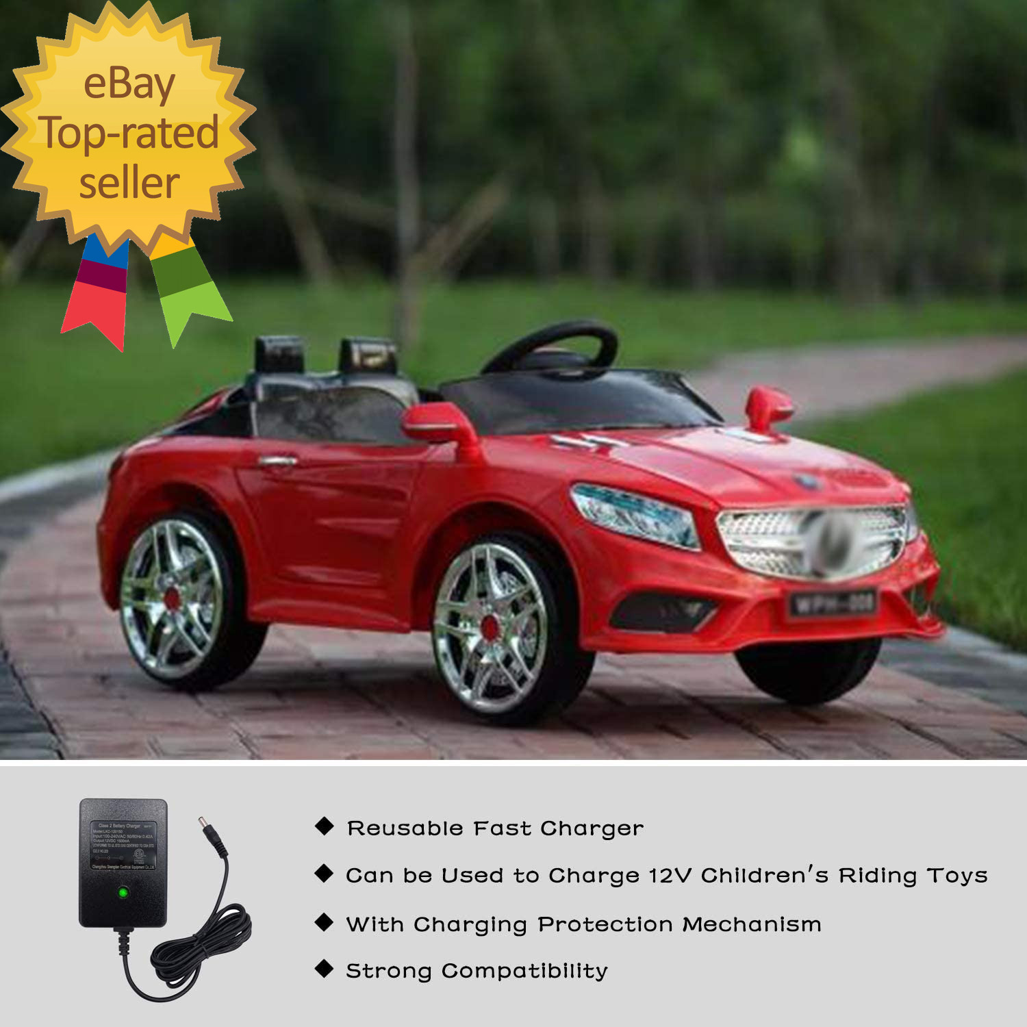 24V Charger for Ride on Car, 24 Volt Kids Battery Charger with Charging Indicato