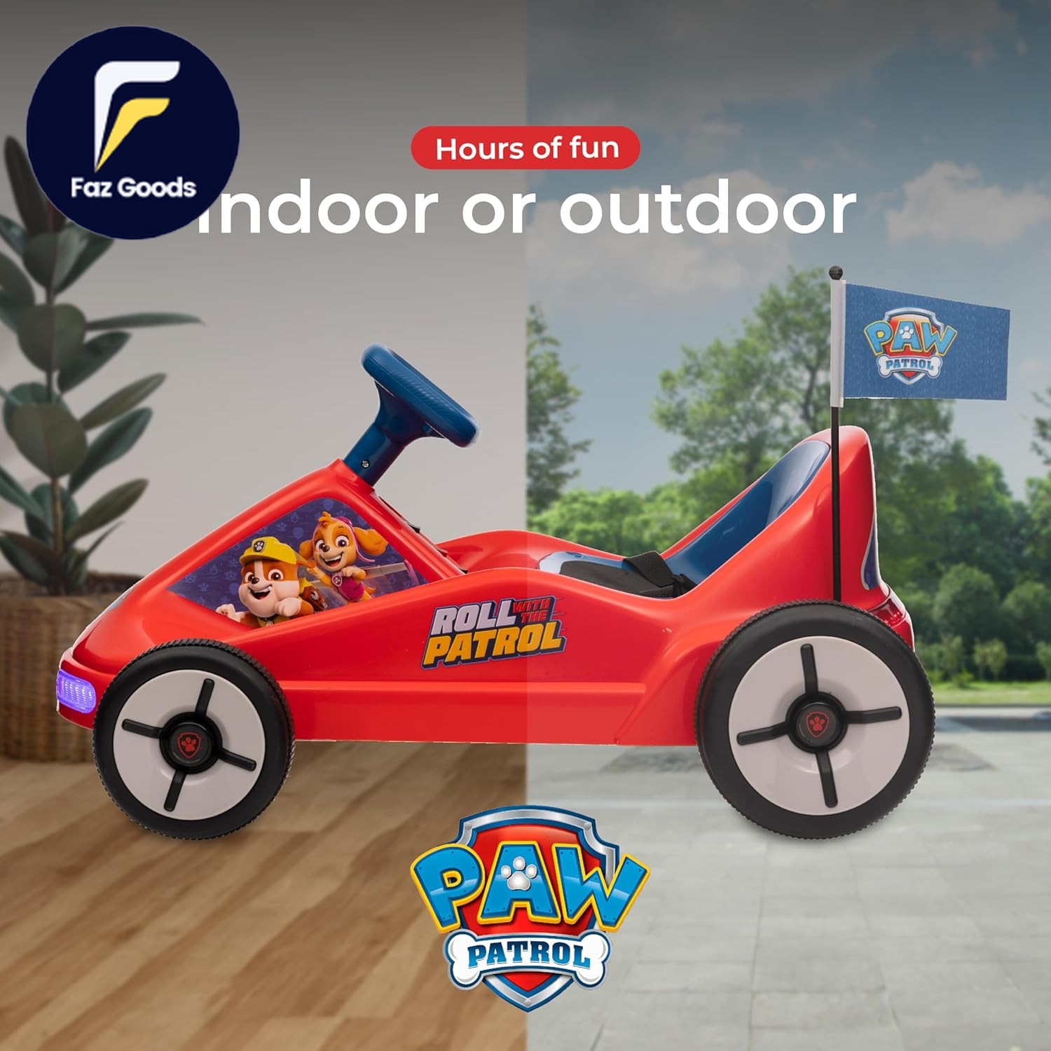 Paw Patrol Chase 6V Electric Go Kart for Kids Electric Ride-On Toy with Lights