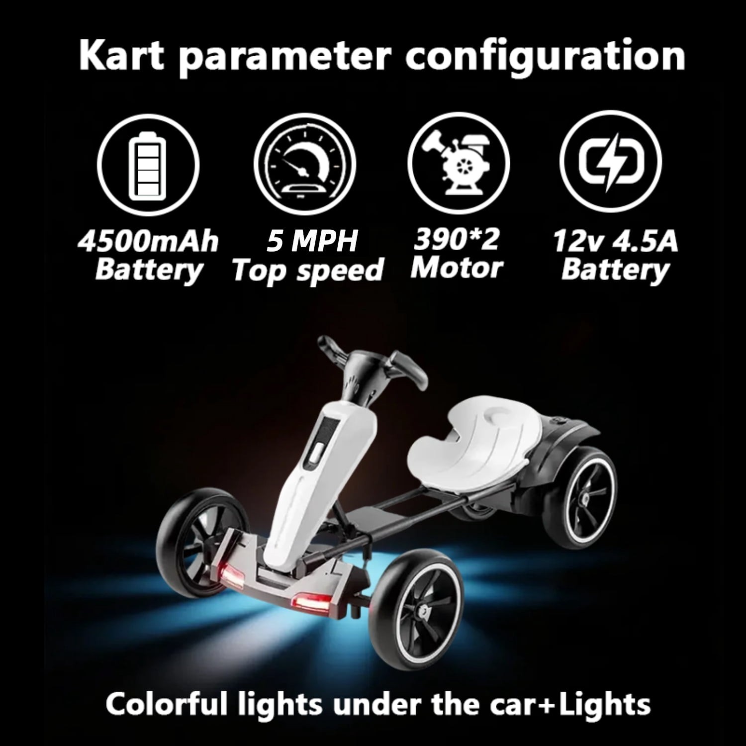 12V Electric Pedal Go Kart Ride on Toy for Kids 3-8 Years 400W*2 Motors 5 MPH