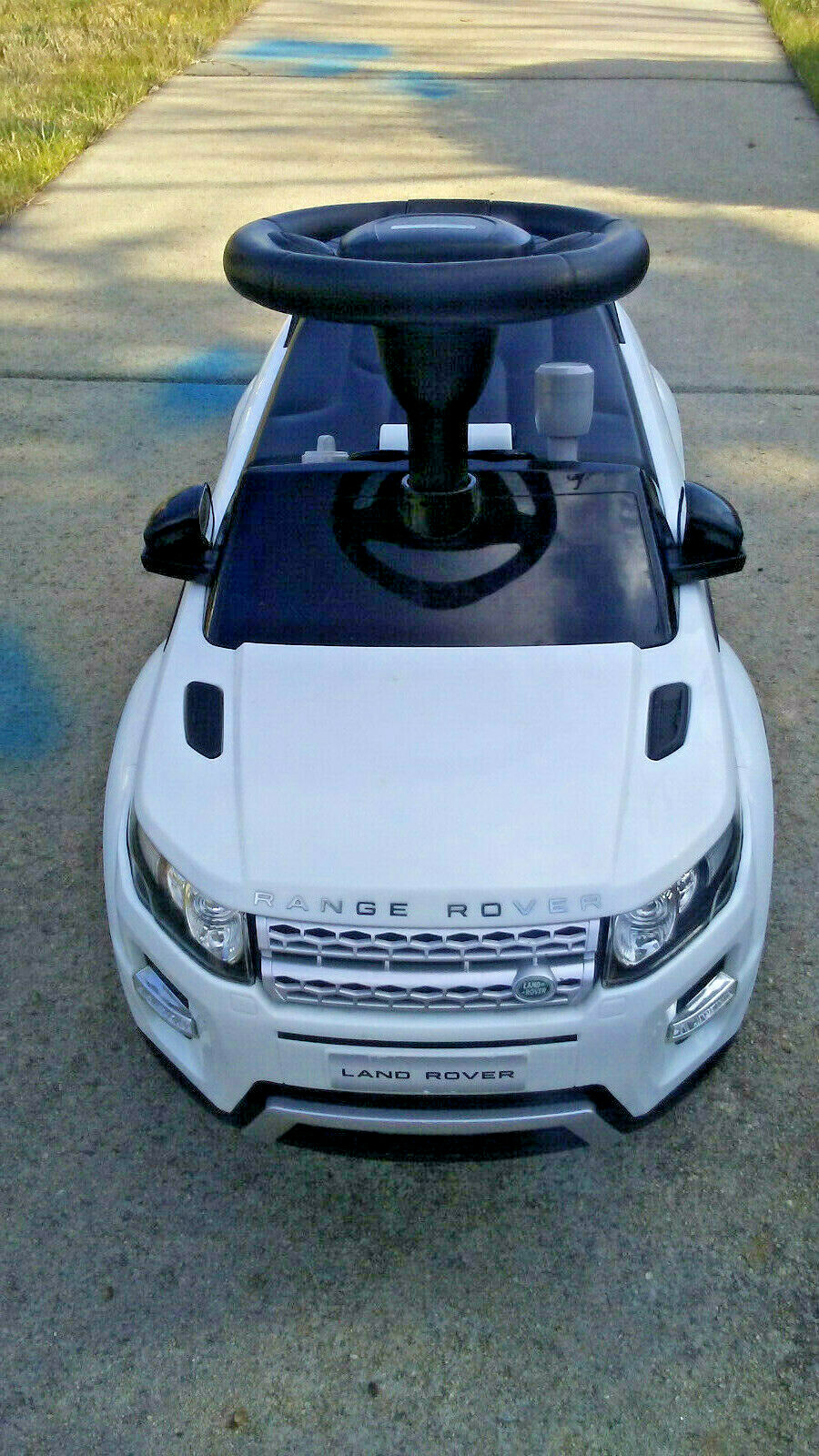 Land Rover Evoque Ride-On Range Rover Push Car White Jeep 28.5″ Long