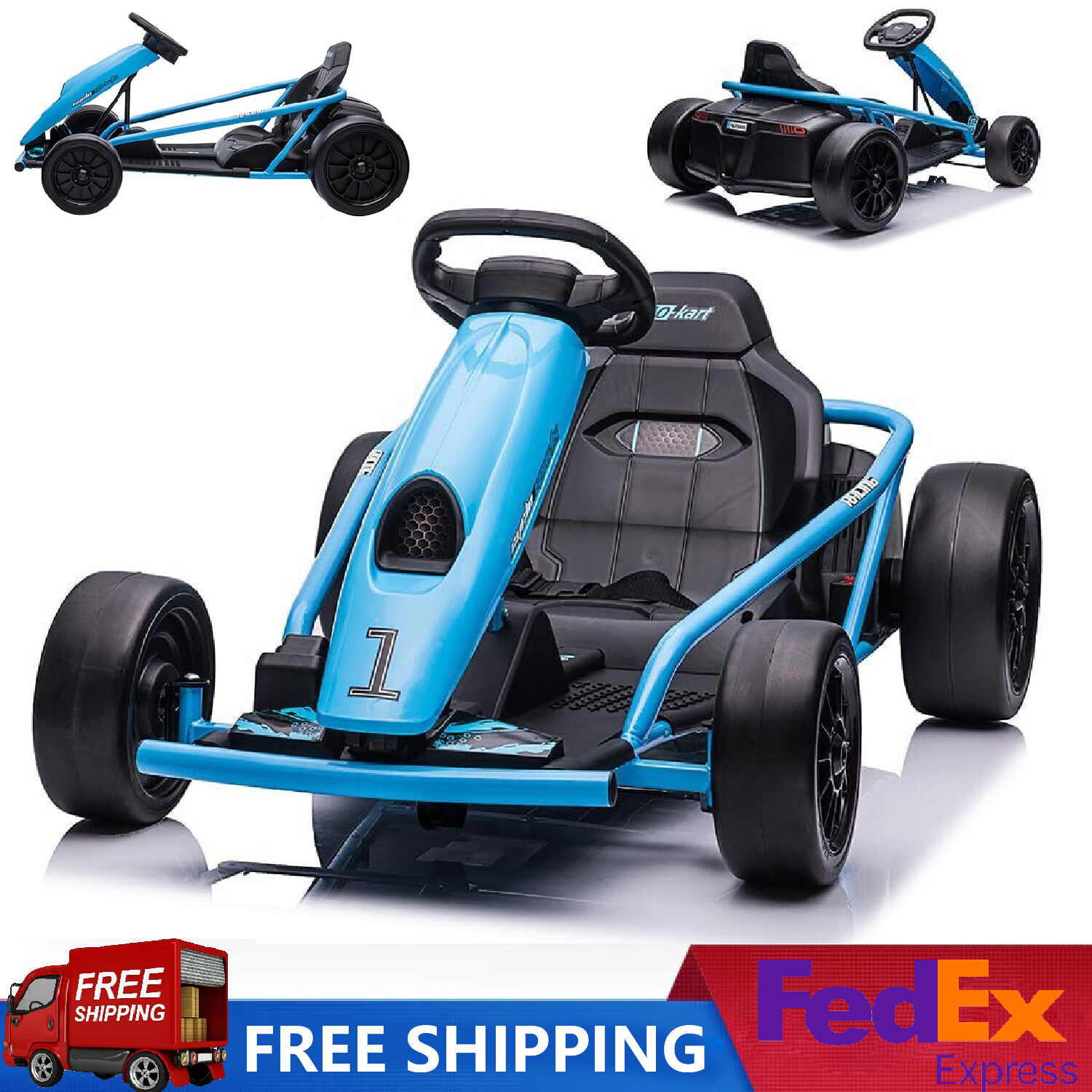 24V Electric Go Kart for Kids Ride on Go Kart Drifting Circling Car Music Gift