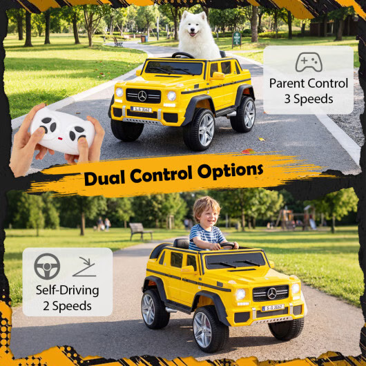 12V Licensed Mercedes-Benz Kids Ride-On Car w/ Remote Control – Yellow