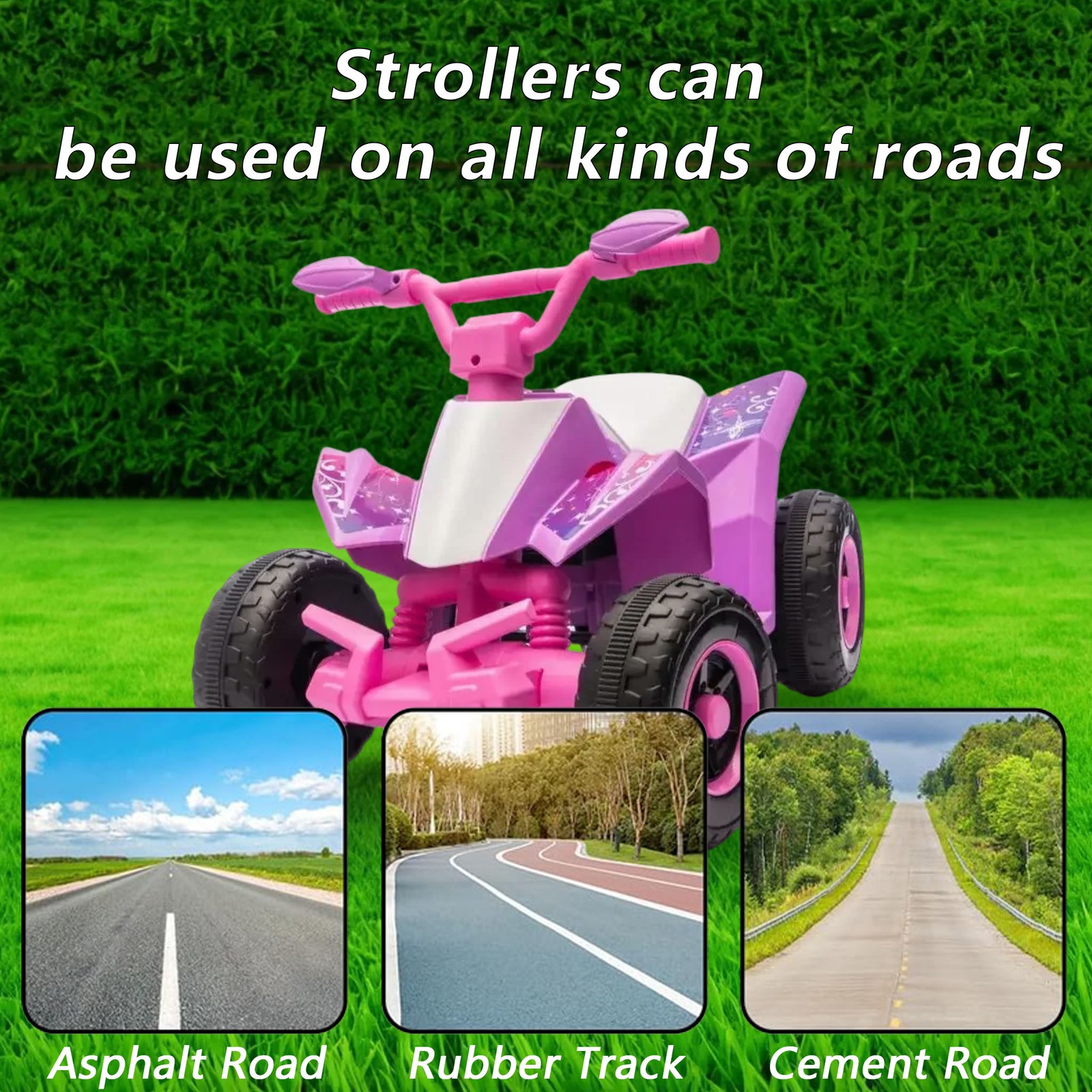 🚜6V Kids Ride-On ATV 4-Wheeler Quad w/ Headlights Music Storage 3-6yrs ASTM🚀