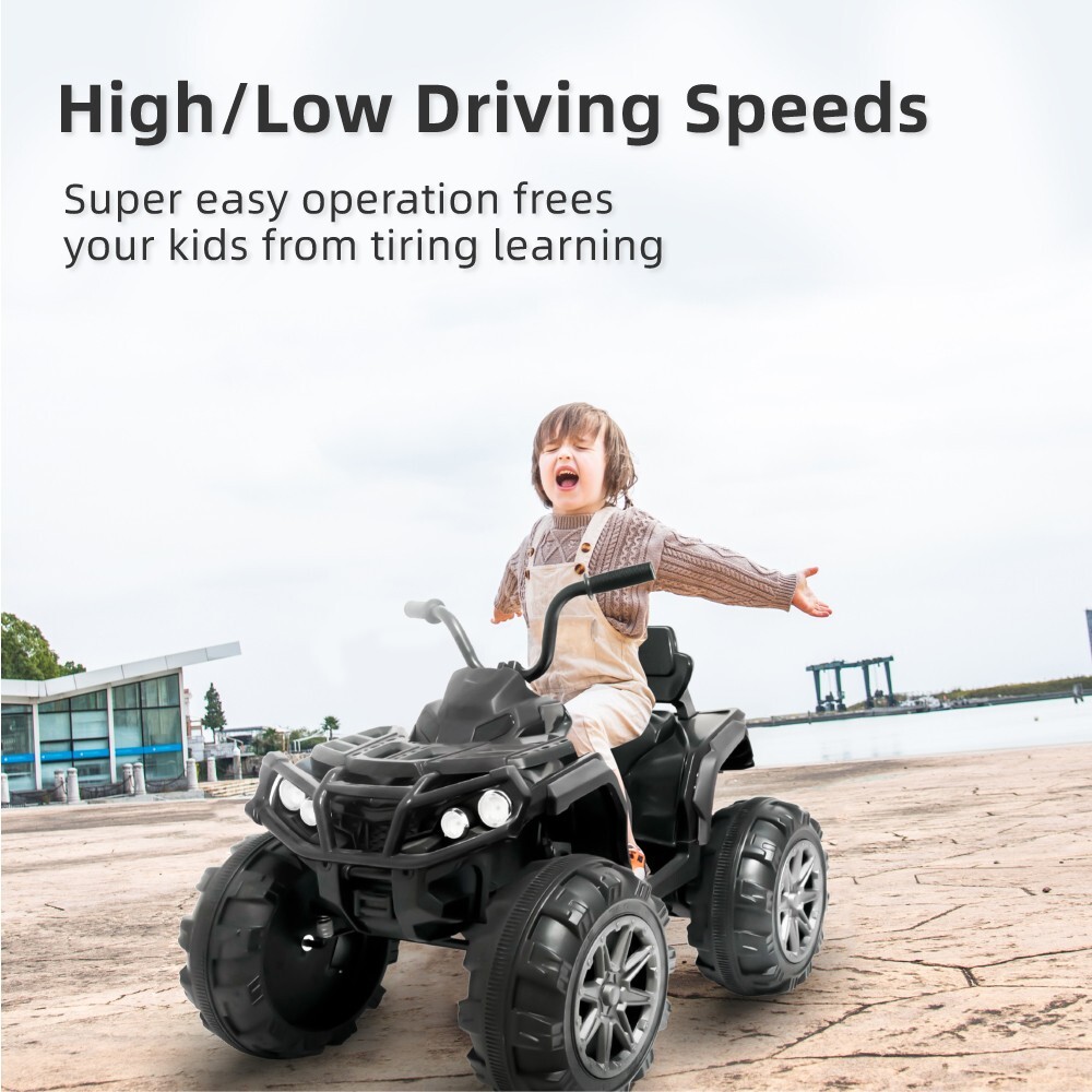 24V Kids ATV 4 Wheeler Quad Car Off-road Ride on Toy 6 mph Max-speed w/ LED MP3