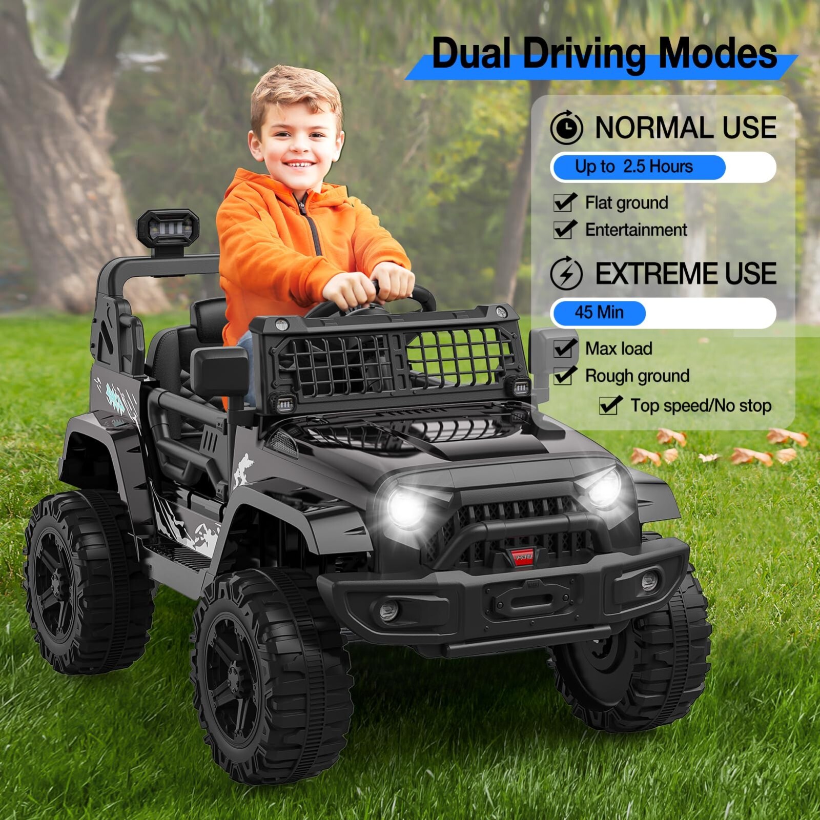 12V Kids Car Power Wheels Ride-on Truck Vehicle with Remote Control &LED Light