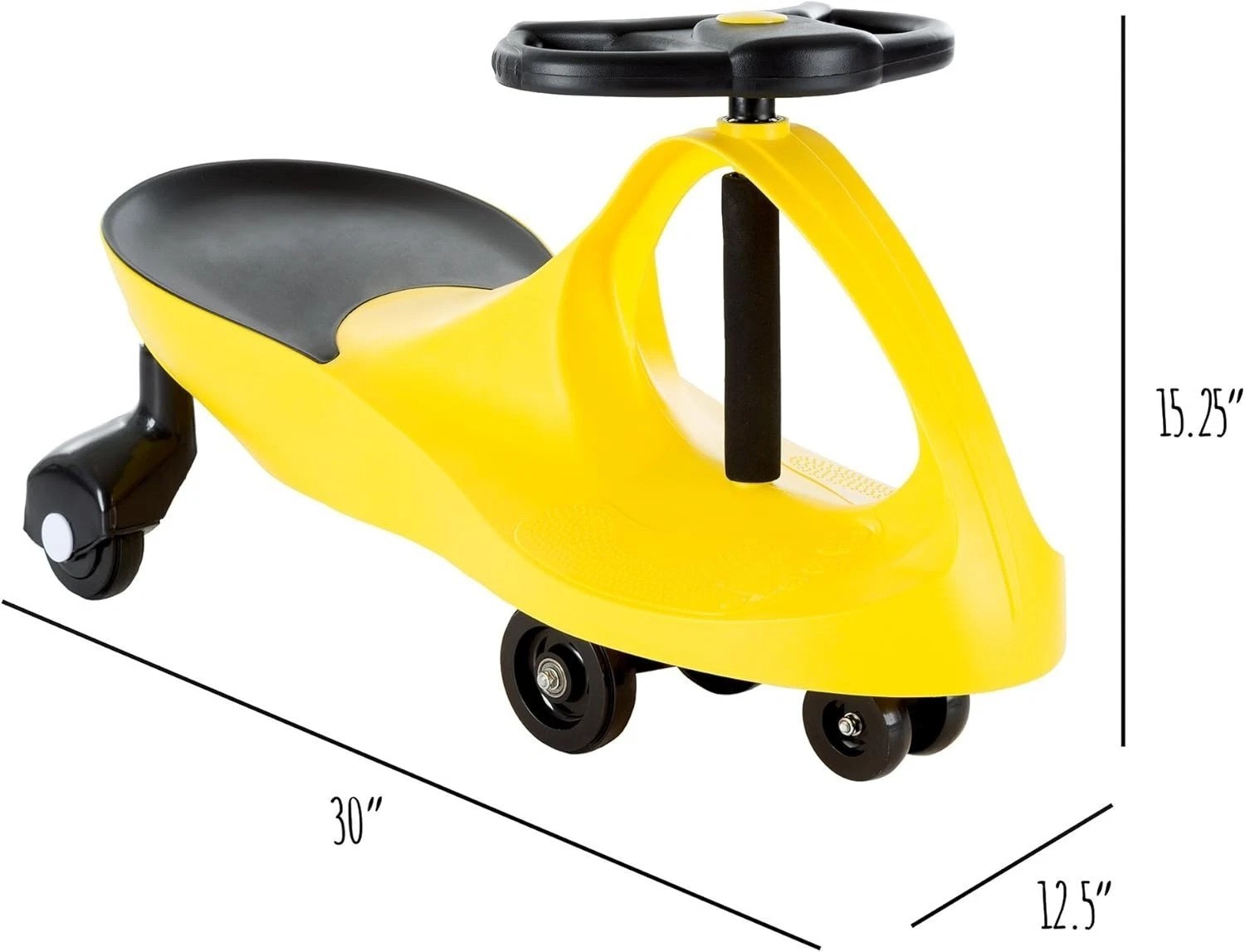 Twist, Wiggle & Go Wiggle Car for Toddlers – Yellow Ride-On Toy, Safe & Durable