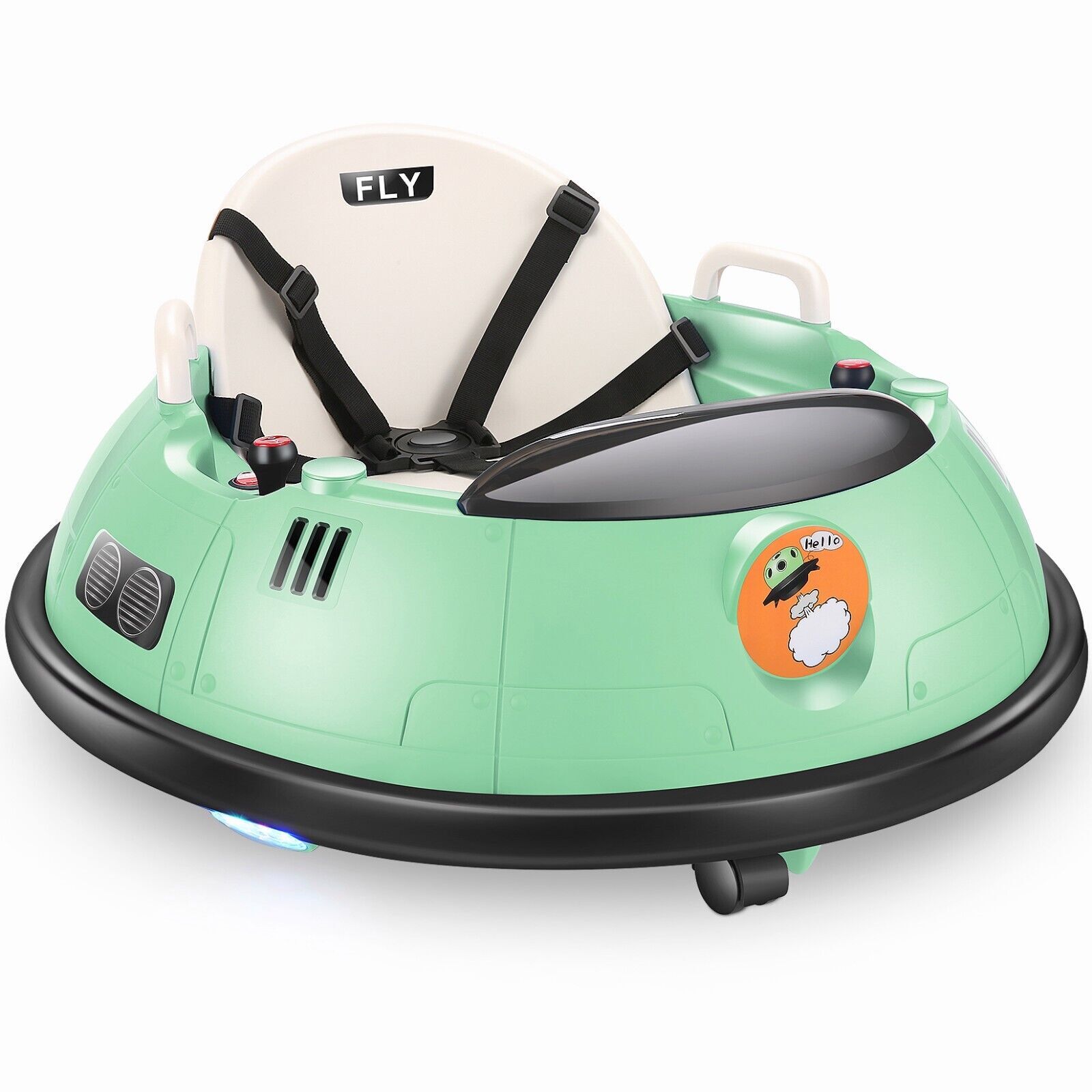 12V Electric Ride On Bumper Car w/Remote Control,LED Lights for 1.5-5 Years Old