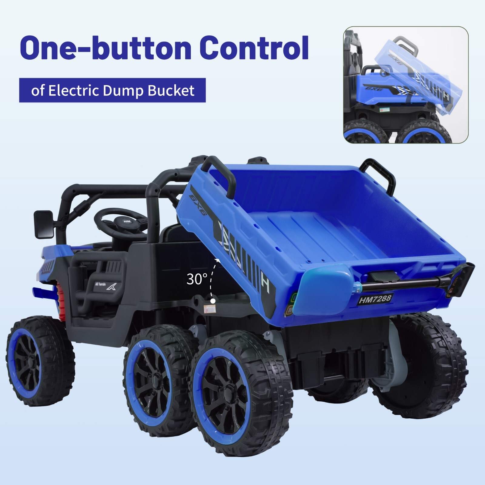 24V Kids Electric Car Ride on Dump Bed Truck Battery Power Wheels Toy w/Remote
