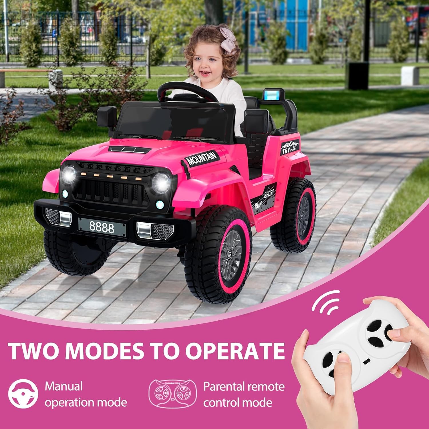 12V Kids Electric Ride-On Truck Car – 3 Speed, MP3, LED Lights, 66 lb Capacity