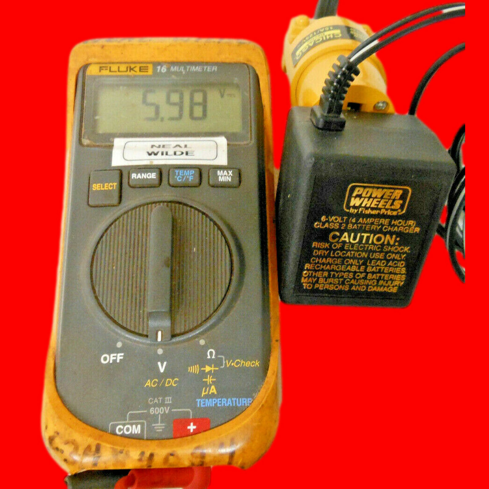 Fisher Price Power Wheels 040135 Adapter Power Supply 00801-0976 6V 400mAh 4Ah