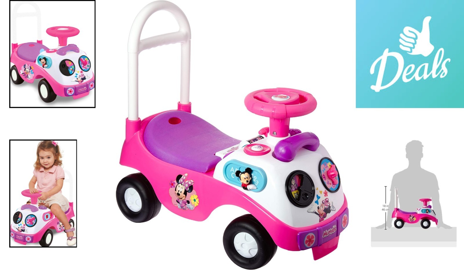 My First Minnie Mouse Push Car – Safe Ride-On with Lights & Sounds for Toddlers