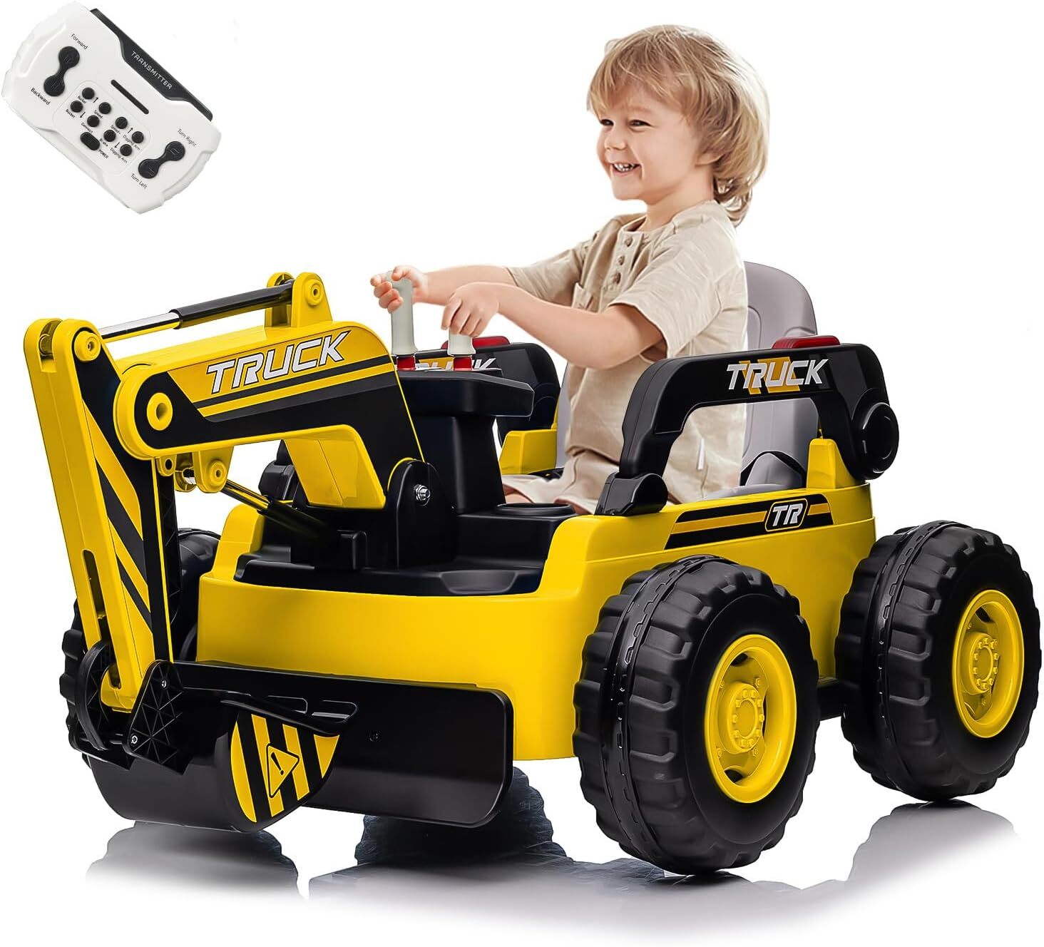 12V Battery Powered Ride On Excavator Truck Digger Kids 4WD Electric Excavator