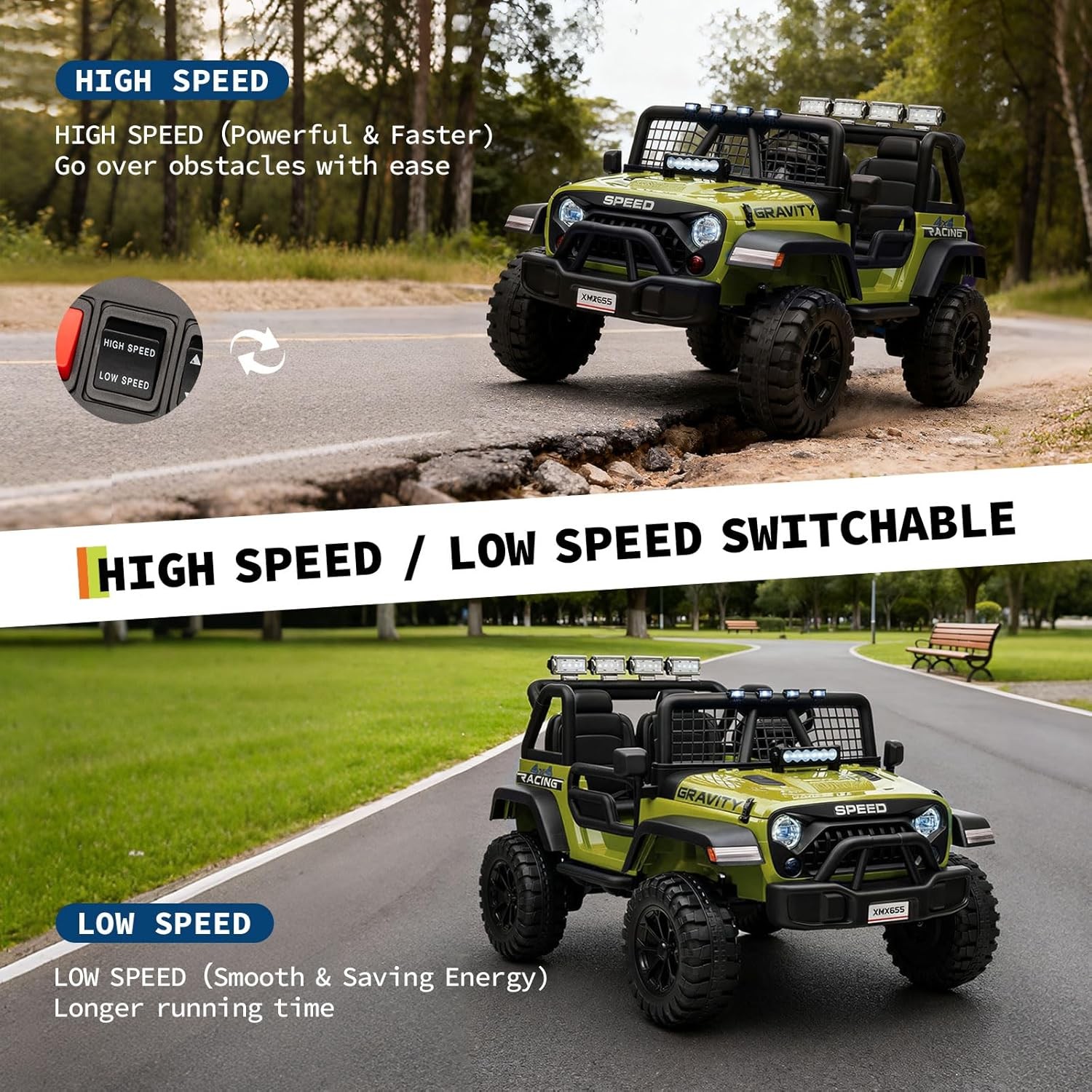 24V Ride on Car Toys for Kids,2 Seater Electric Truck with Parent Remote Control