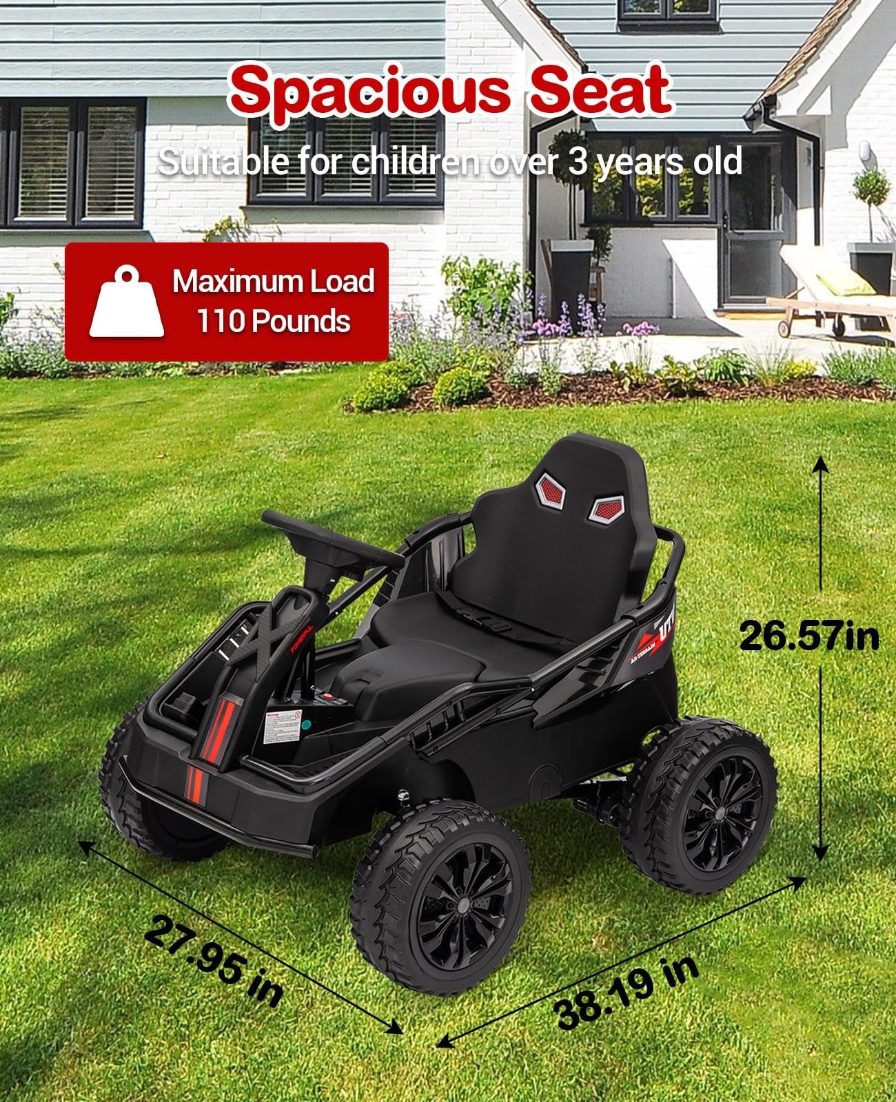 24V Kids Ride on Toy Electric Car Battery Power Wheel UTV w/Remote Control Music