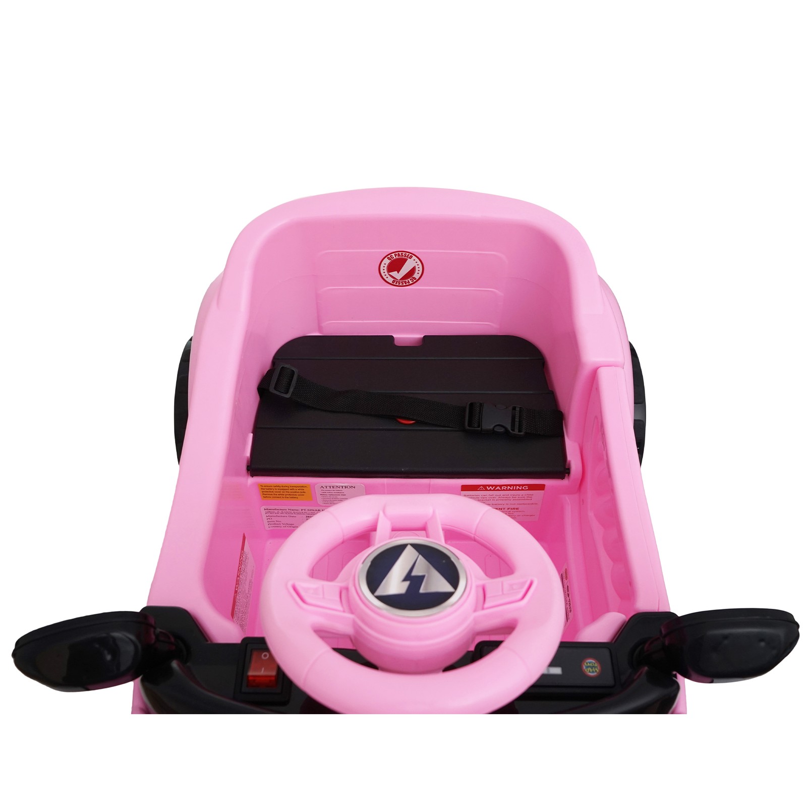 12V Kids Ride On Car Wheel LED USB & Bluetooth Suitable for Kids Aged 2-4 Pink