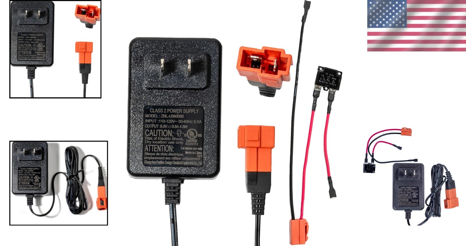 2pin 6v Charger for Kids Ride on car with Wiring Harnesses Parts Replacement 6V