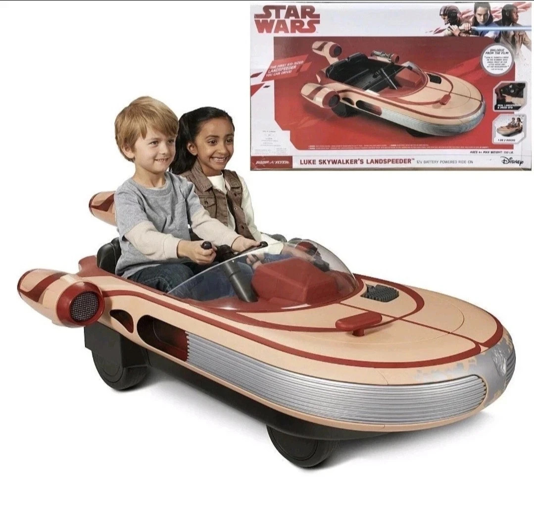 Star Wars Luke Skywalkers Landspeeder Tatooine 12v Radio Flyer Kids Ride On New