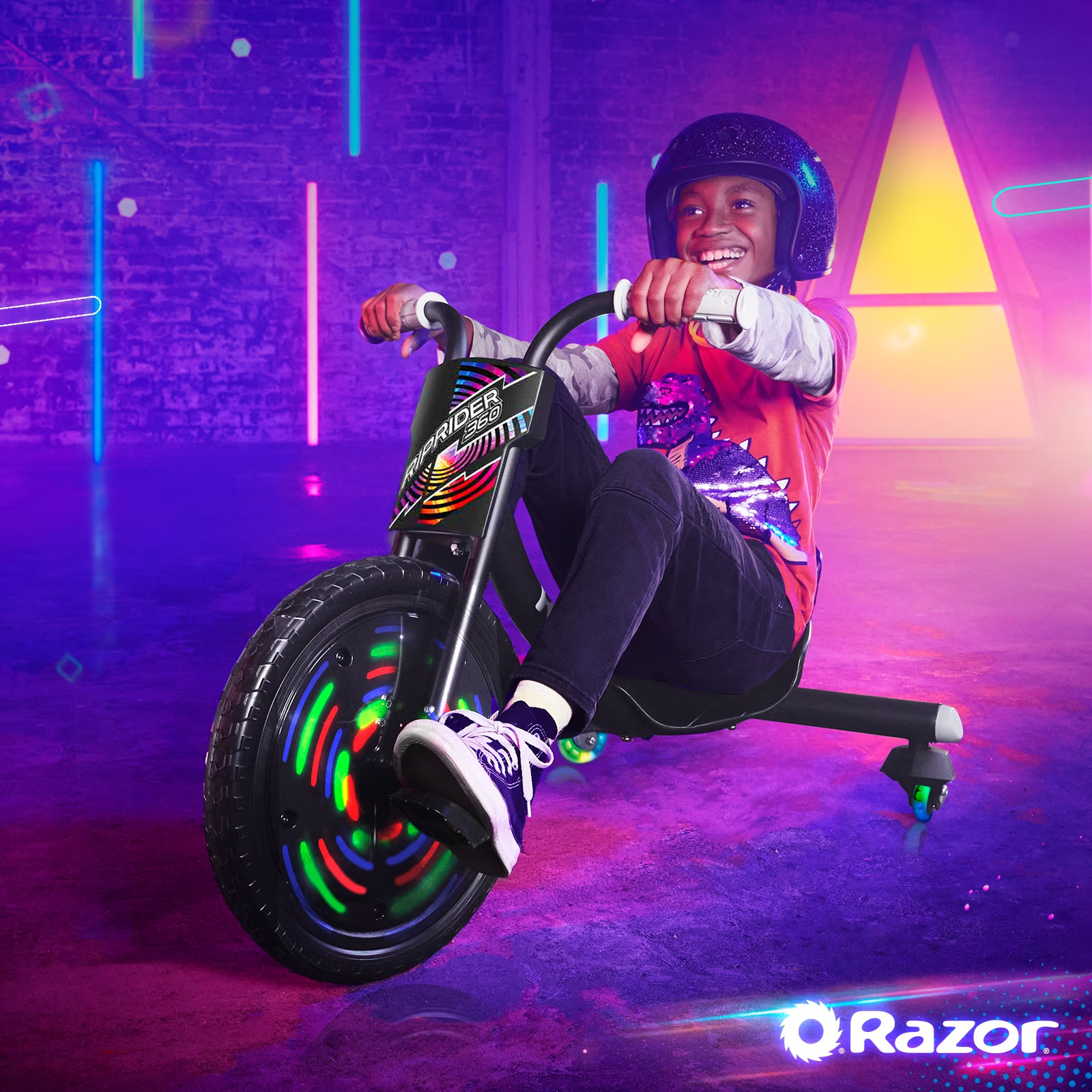 Kids Ride On Toy 3 Wheeled Drift Trike Bicycle LED Lights 360 Degree Spinning
