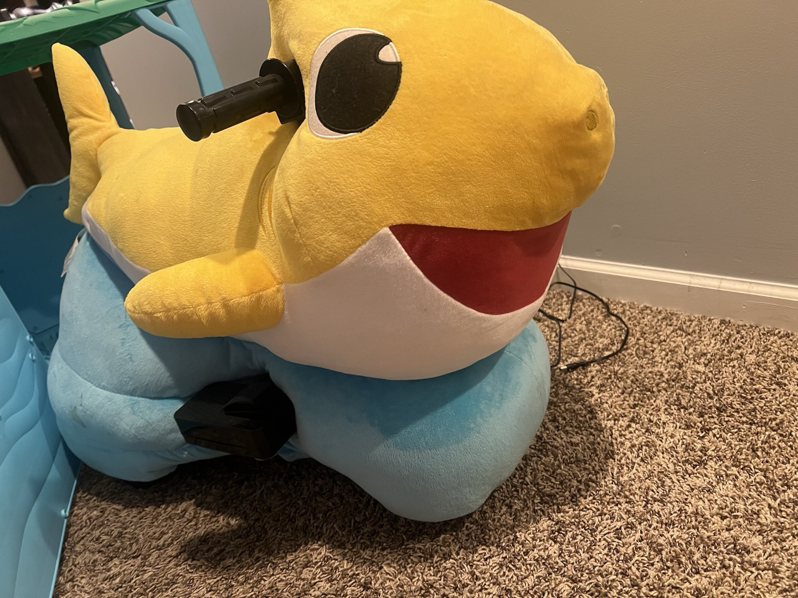 Baby Shark 6V Super Soft Plush Ride On Toy for KidsYellow Blue by Dynacraft
