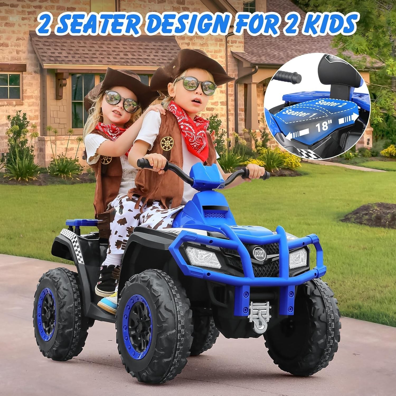 24V Kids Ride on ATV 4 4WD Off-Road 4 Wheeler Ride on Car