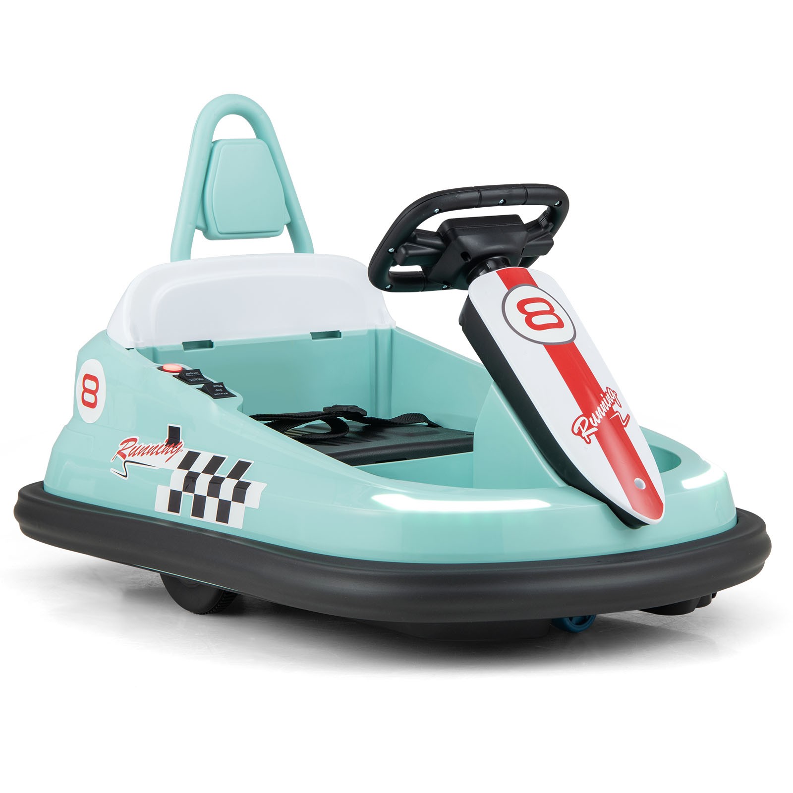 6V New Designed Kids Bumper Racing Car w/LED Lights, Music & Horn for 18+ Months