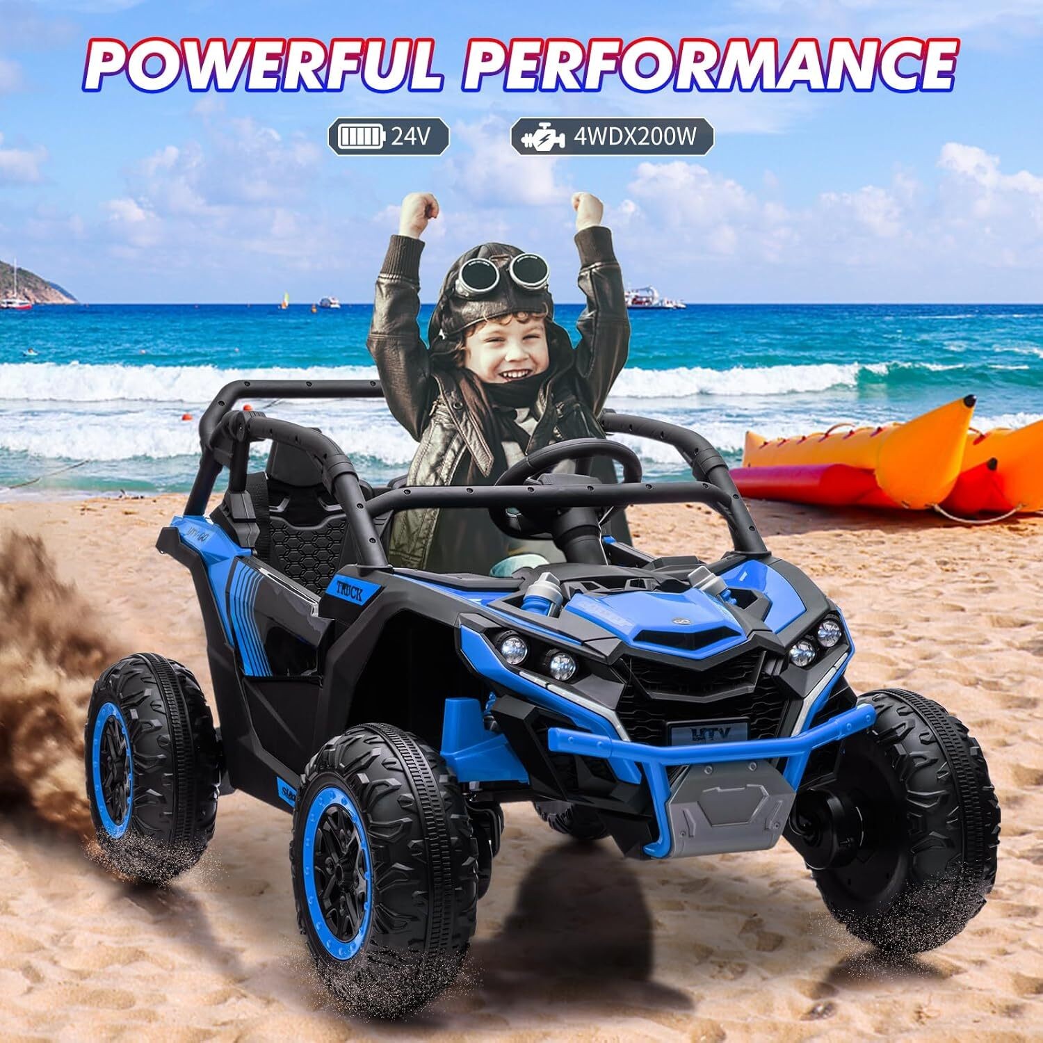 24V Kids Ride On UTV Car for Kids Electric Car Toys 4WD Off-Road W/ Remote Xmas