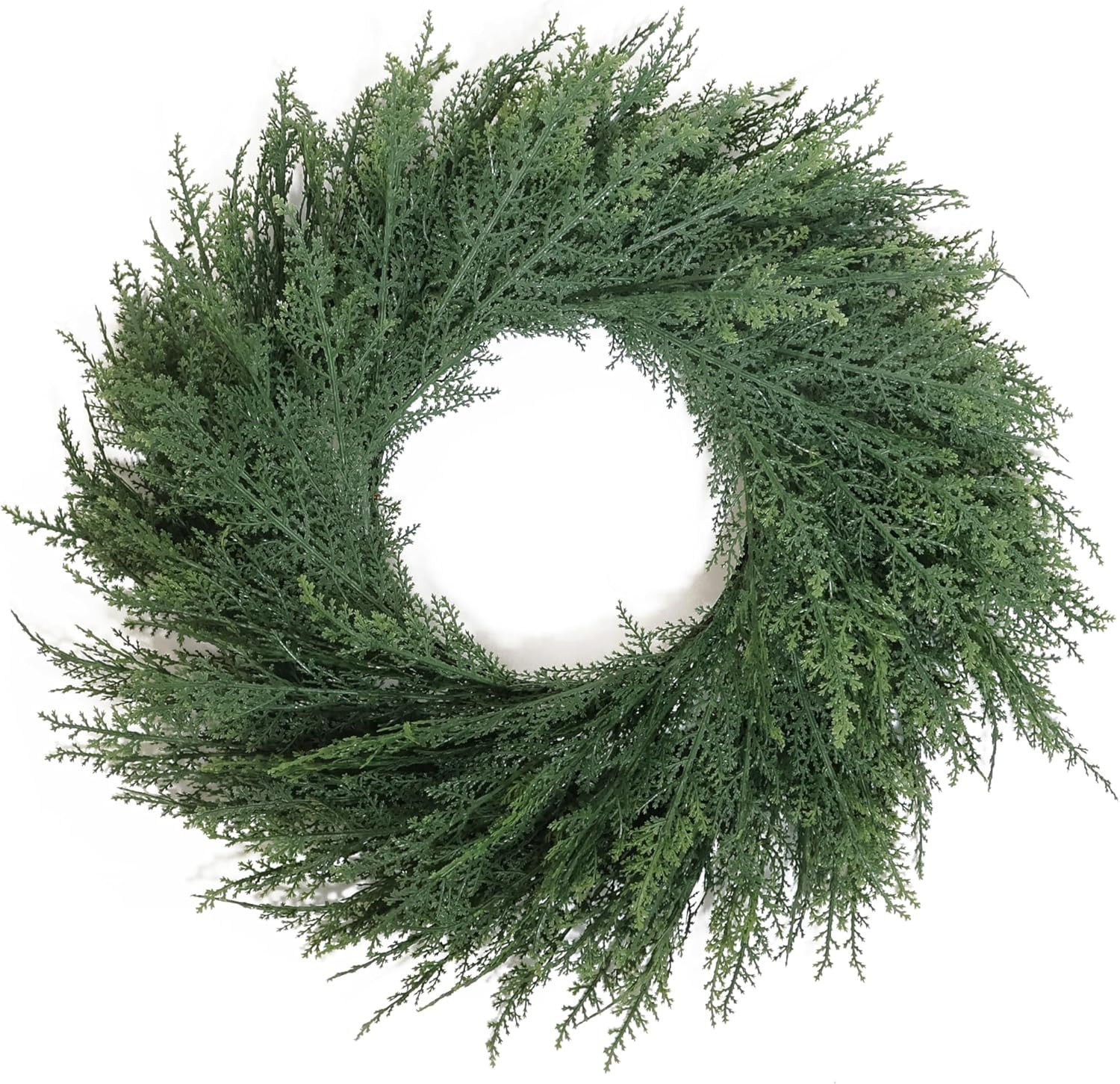 24 Inch Christmas Wreaths for Front Door Real Touch Cedar Wreath Artificial Gree