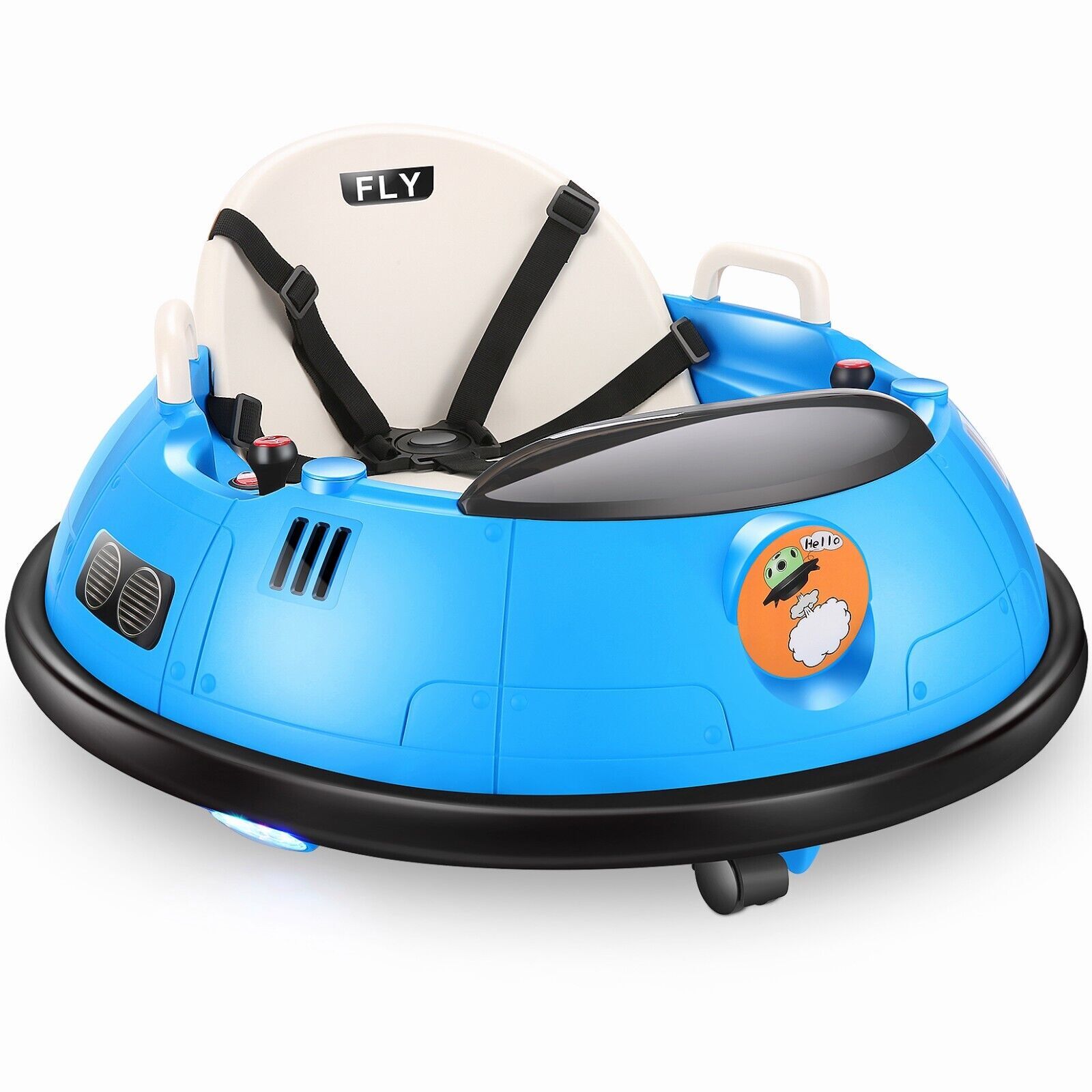 12V Electric Ride On Bumper Car w/Remote Control,LED Lights for 1.5-5 Years Old