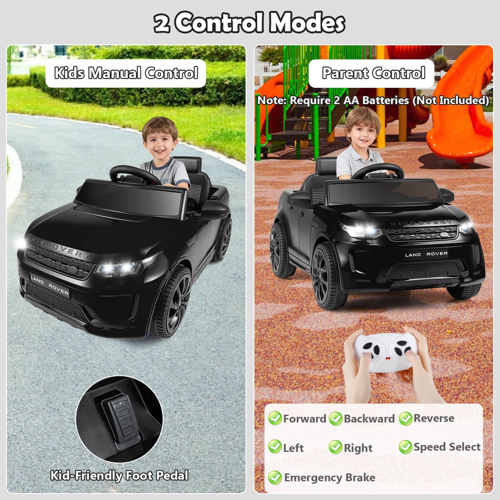 Licensed Land Rover Kids Ride on Car w/Remote Control, LED Lights, Music, Horn