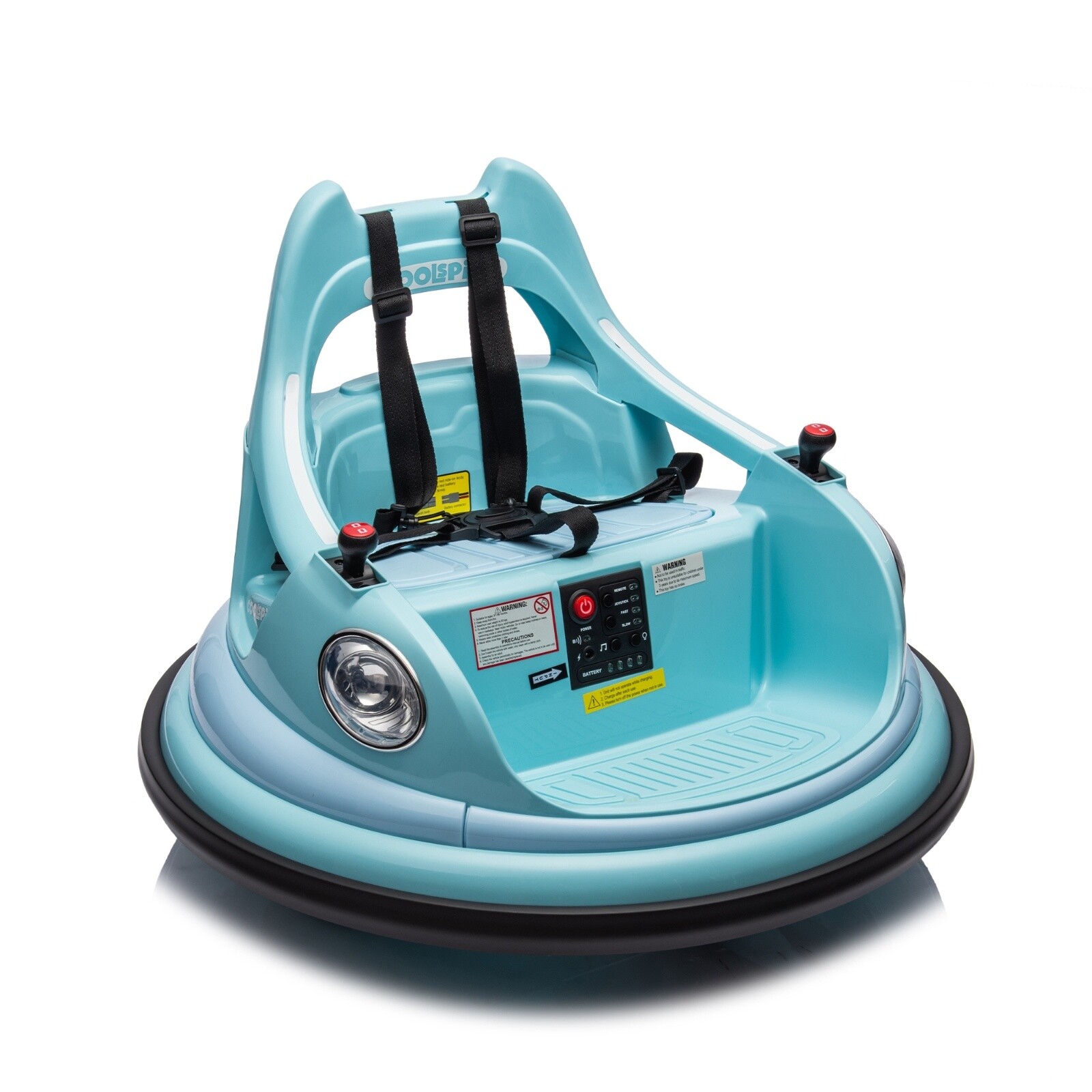 12V Kids Ride On Bumper Car w/ Remote Control, LED Lights – Fits 1.5-5 Years Old
