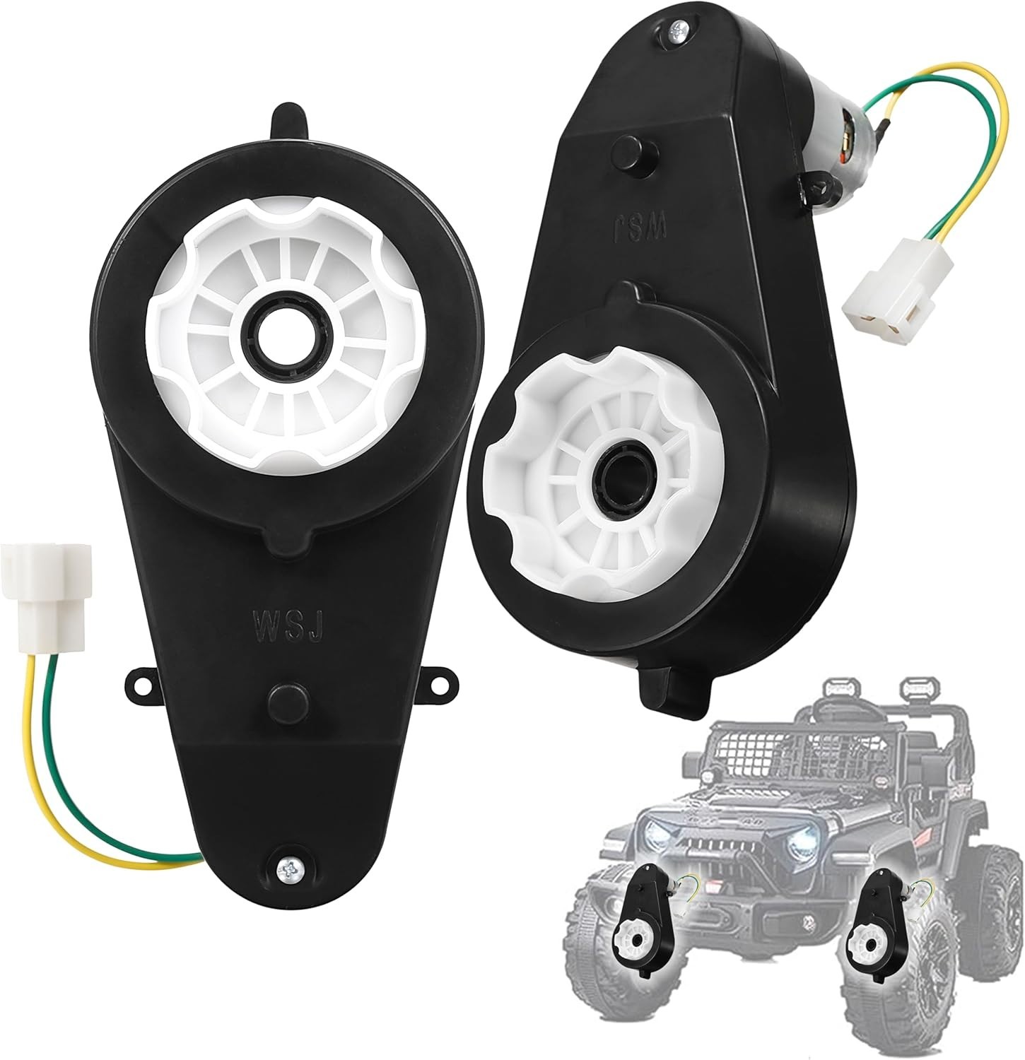 2Pcs 24V 40000RPM Kids Ride on Car Gearbox Motor Power Wheels Motor Gearbox Upgr