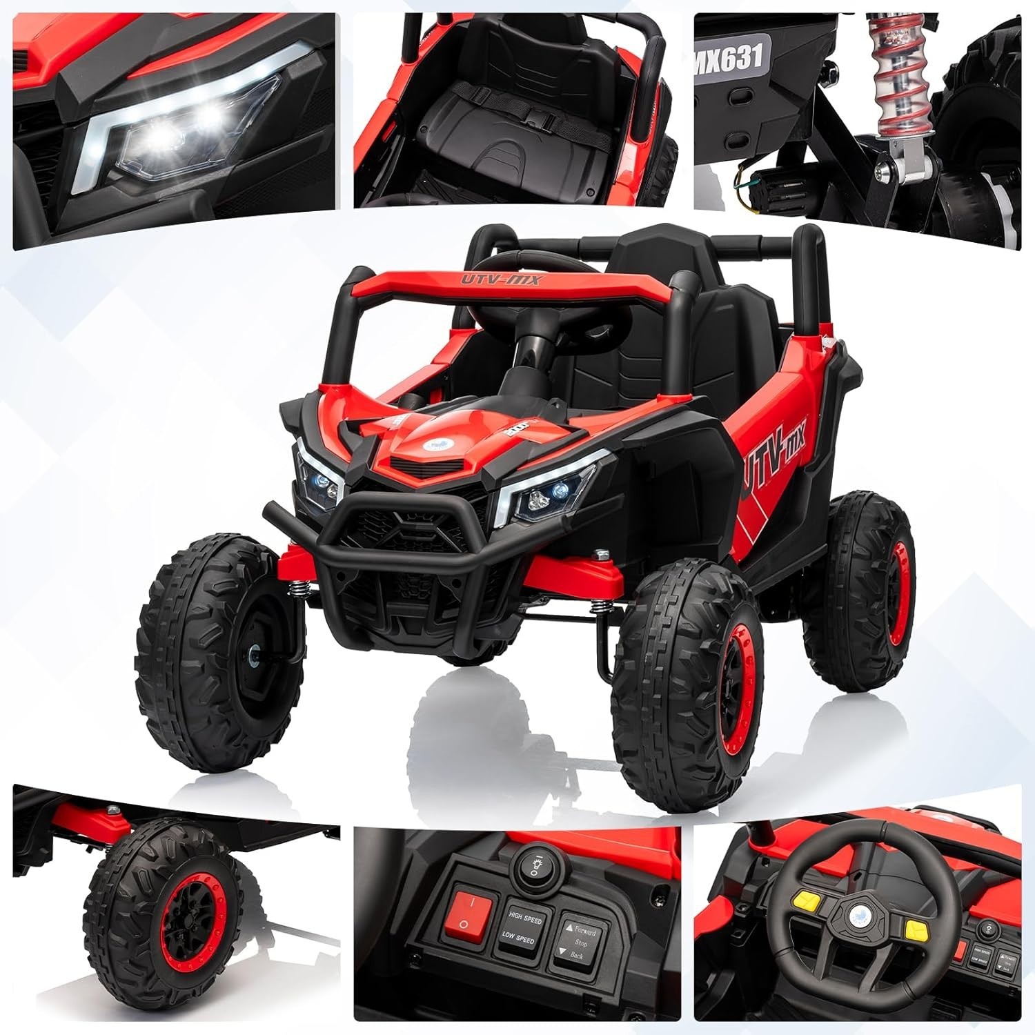 12V Kids Electric 4 Wheeler Car Ride on Toy 5 mph Truck Off-road UTV with Remote