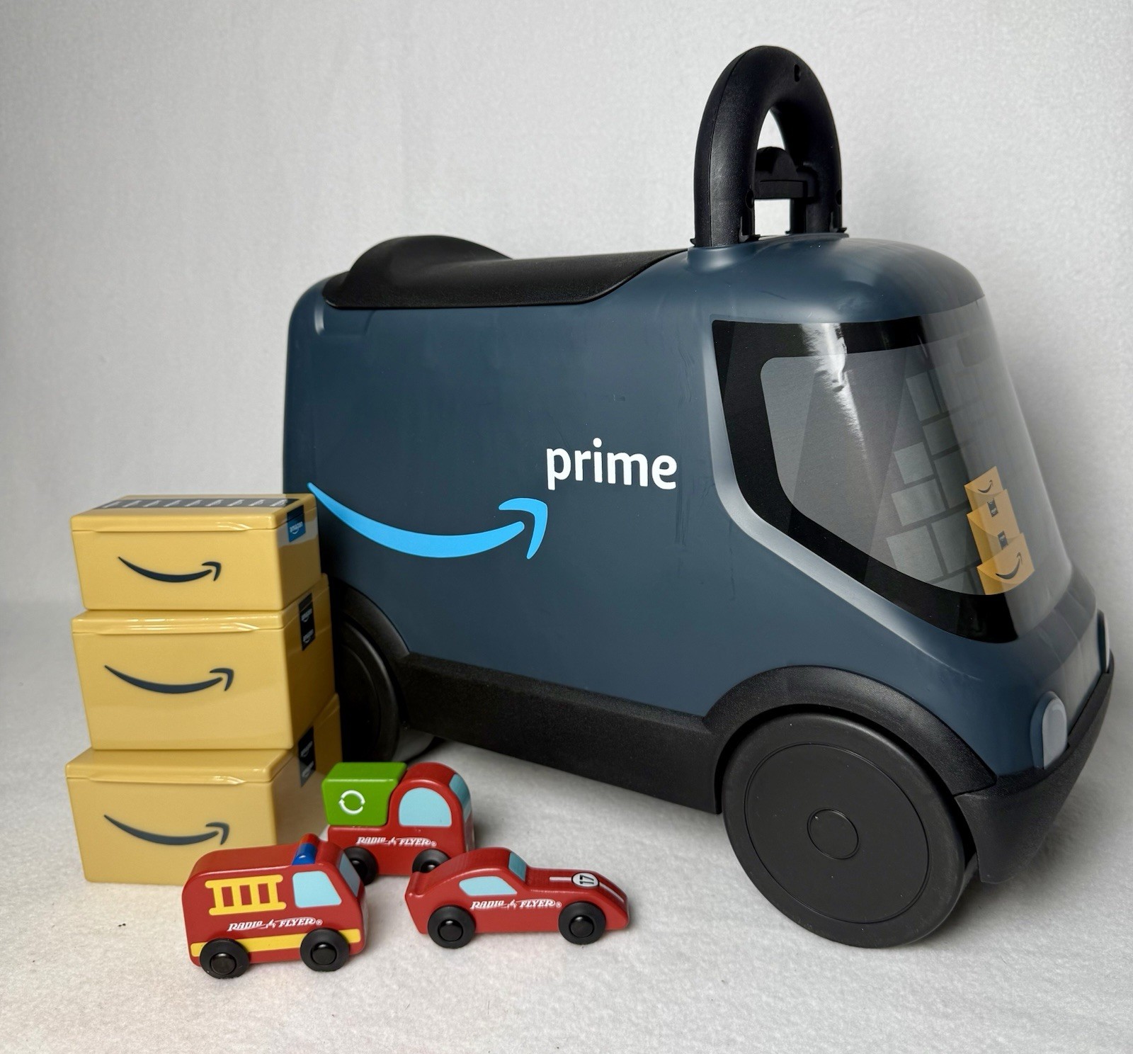Amazon Delivery Van Ride on Toy for Kids, Blue Toddler Ride on Toy for Ages 2+