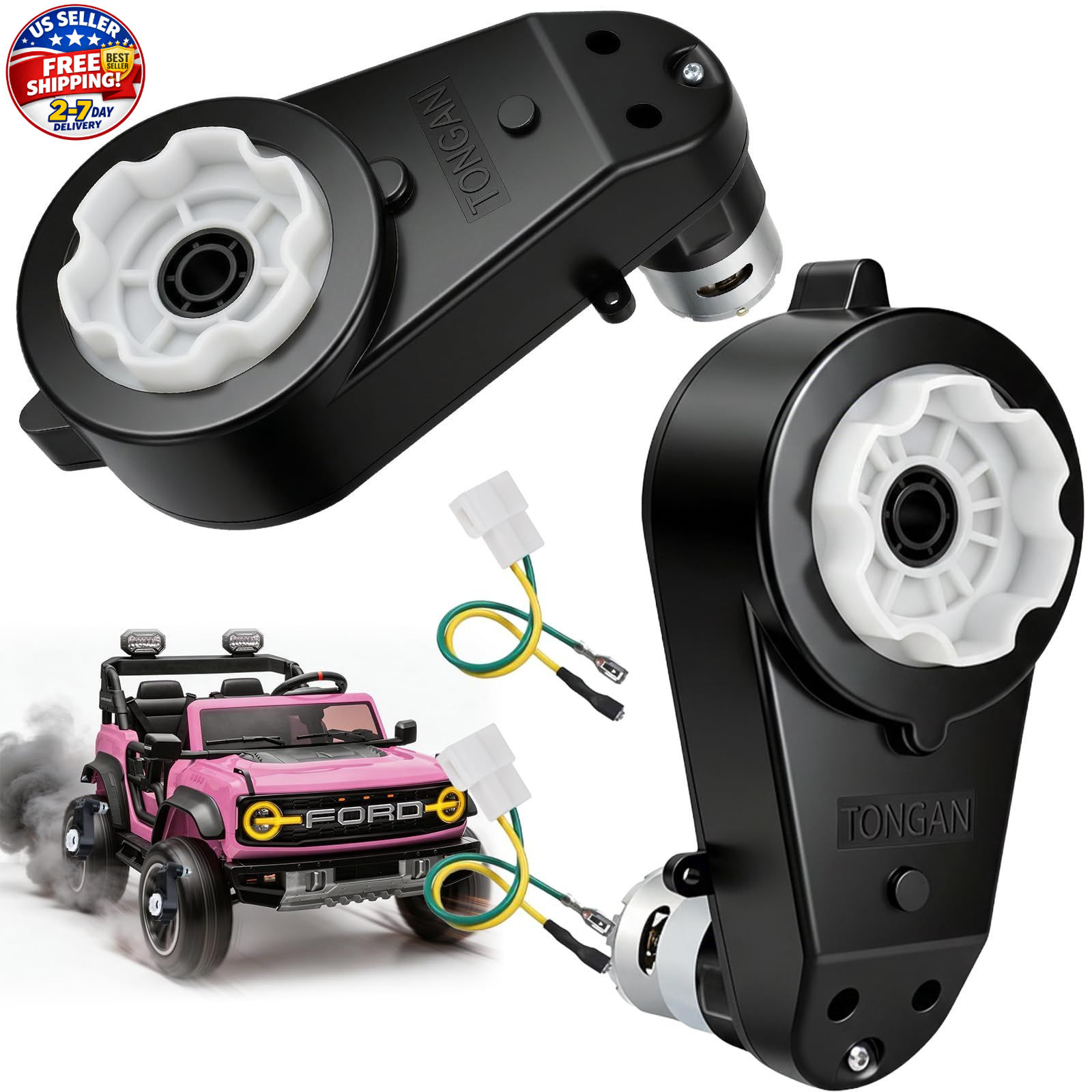 24V Motor Gearbox Replacement for Ride On Toys 2 PCS RS555 High Speed 40000RPM U