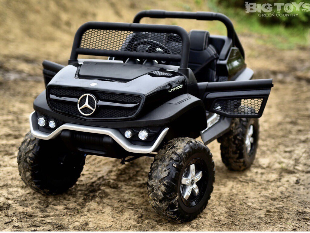 24v ride on Mercedes-Benz Unimog 4×4 Black UTV.