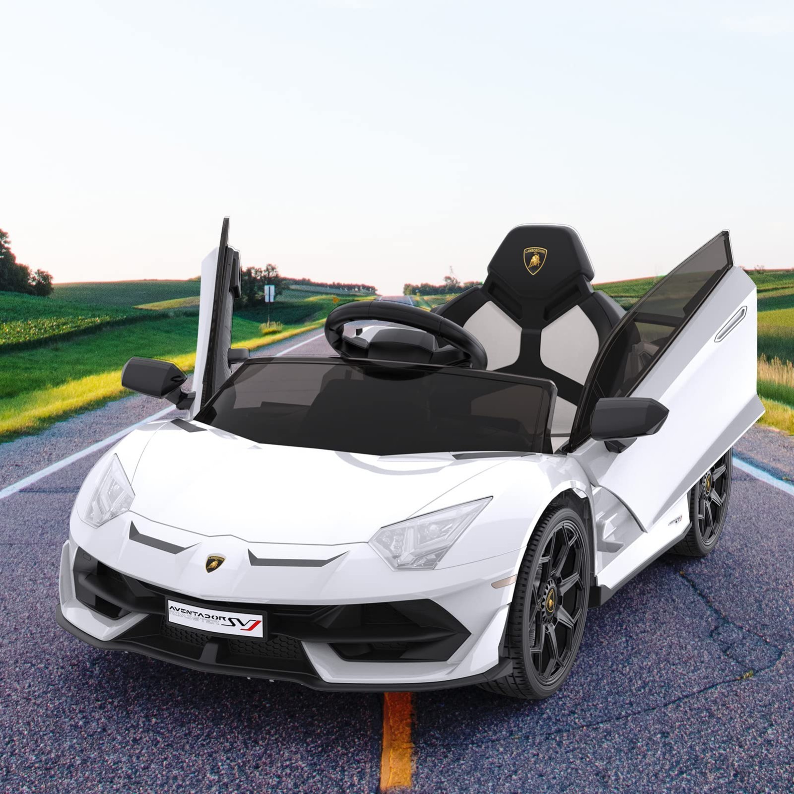 12V Electric Ride On Licensed Lamborghini Car for Kids Battery Power 4 Wheeler