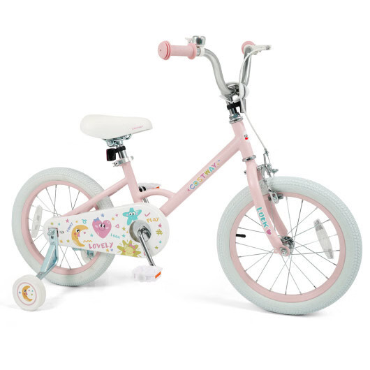 16 Inch Kids Bike Adjustable for 3-8 Years Old Children Pink – Stars & Moon – Co