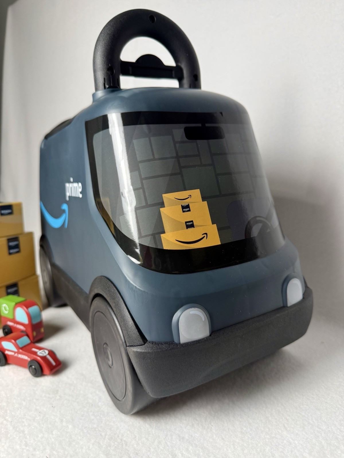 Amazon Delivery Van Ride on Toy for Kids, Blue Toddler Ride on Toy for Ages 2+