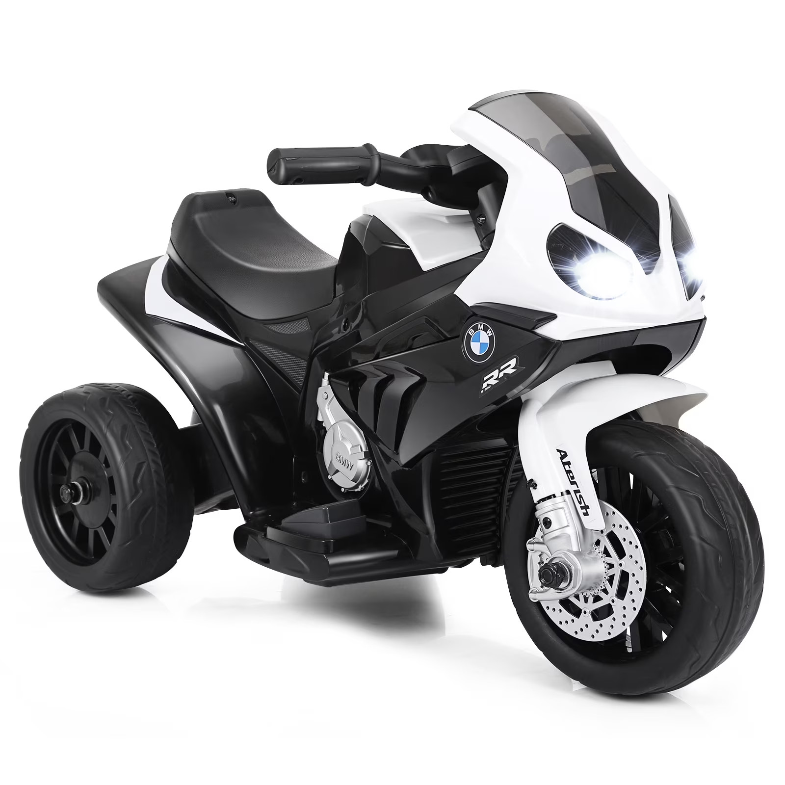 6V Kids Licensed Electric 3-Wheel Motorcycle Ride-On Black with Music & Light
