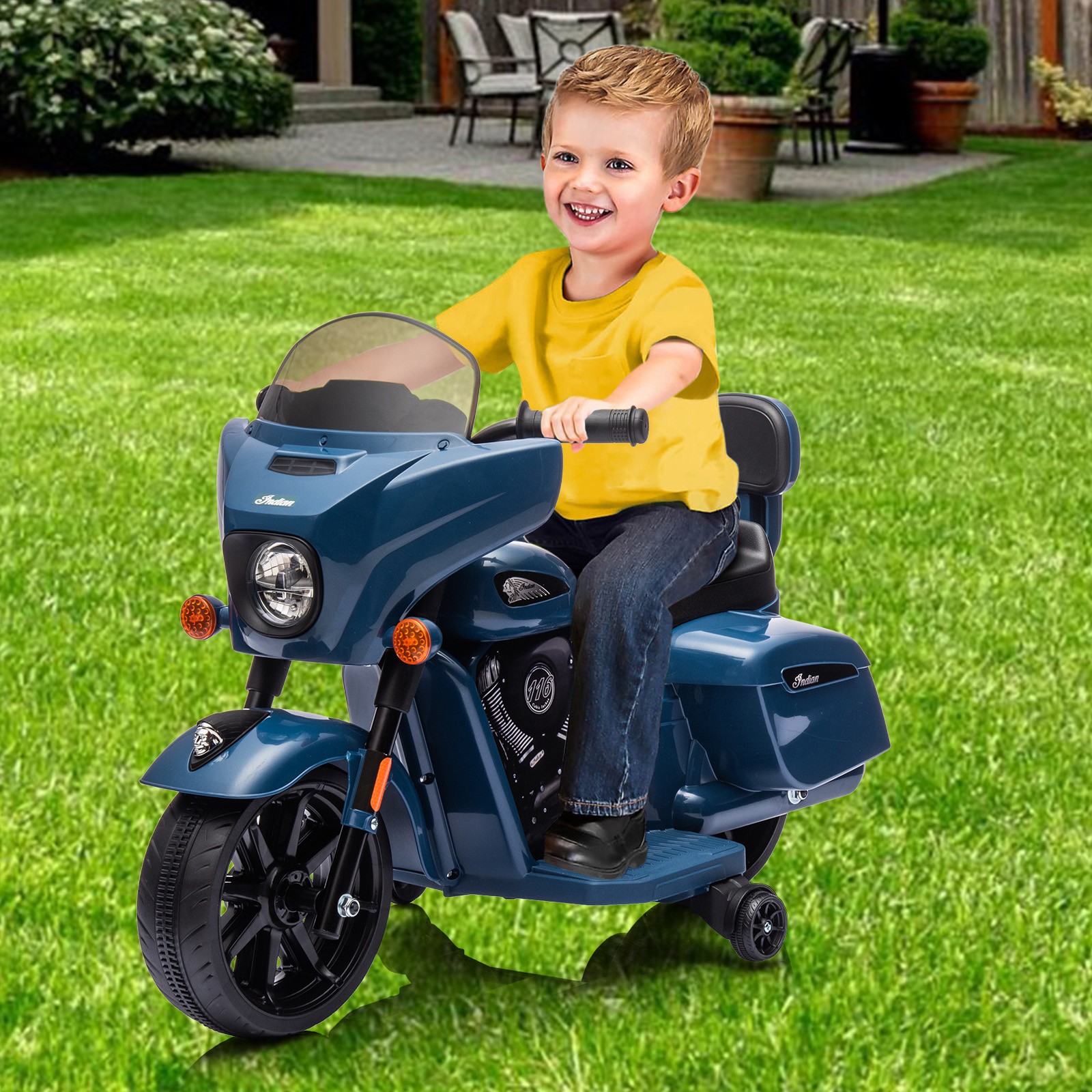 6V Kids Motorcycle,Electric Motorbike w/ Training Wheels,Toddler Motorcycle Gift