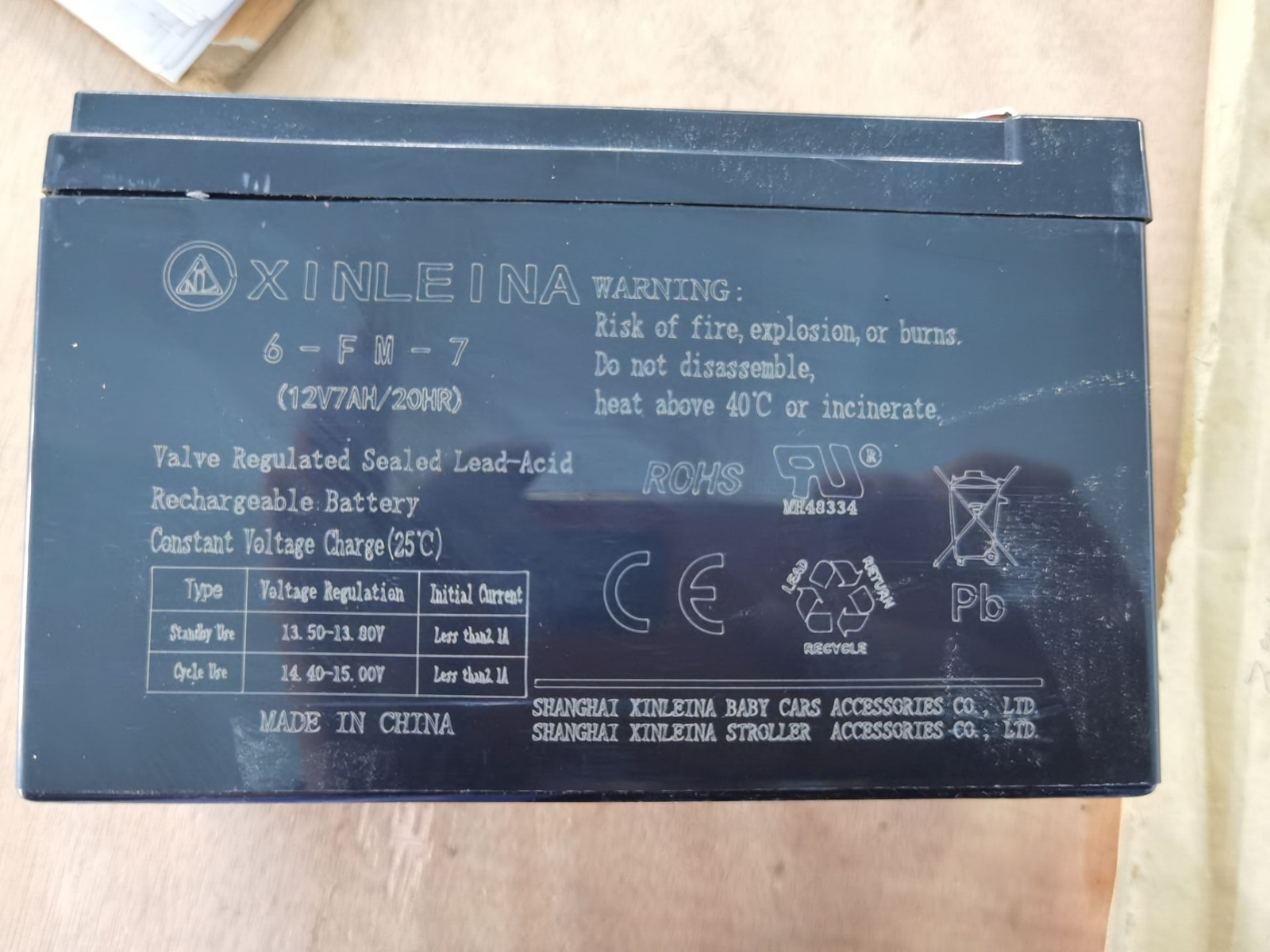 12v 7Ah Battery Kids Ride on Rechargeable Car Battery Valve Regulated Lead-Acid