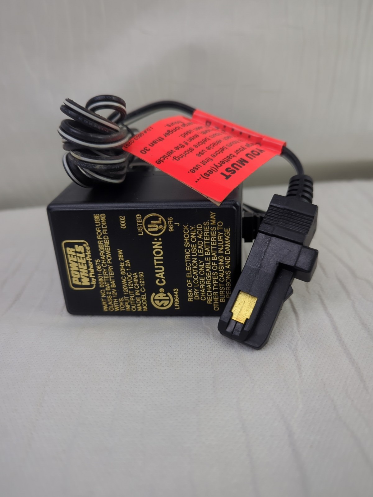 Genuine OEM Power Wheels 12 Volt Battery Charger Part No. 00801-0675 C-12150