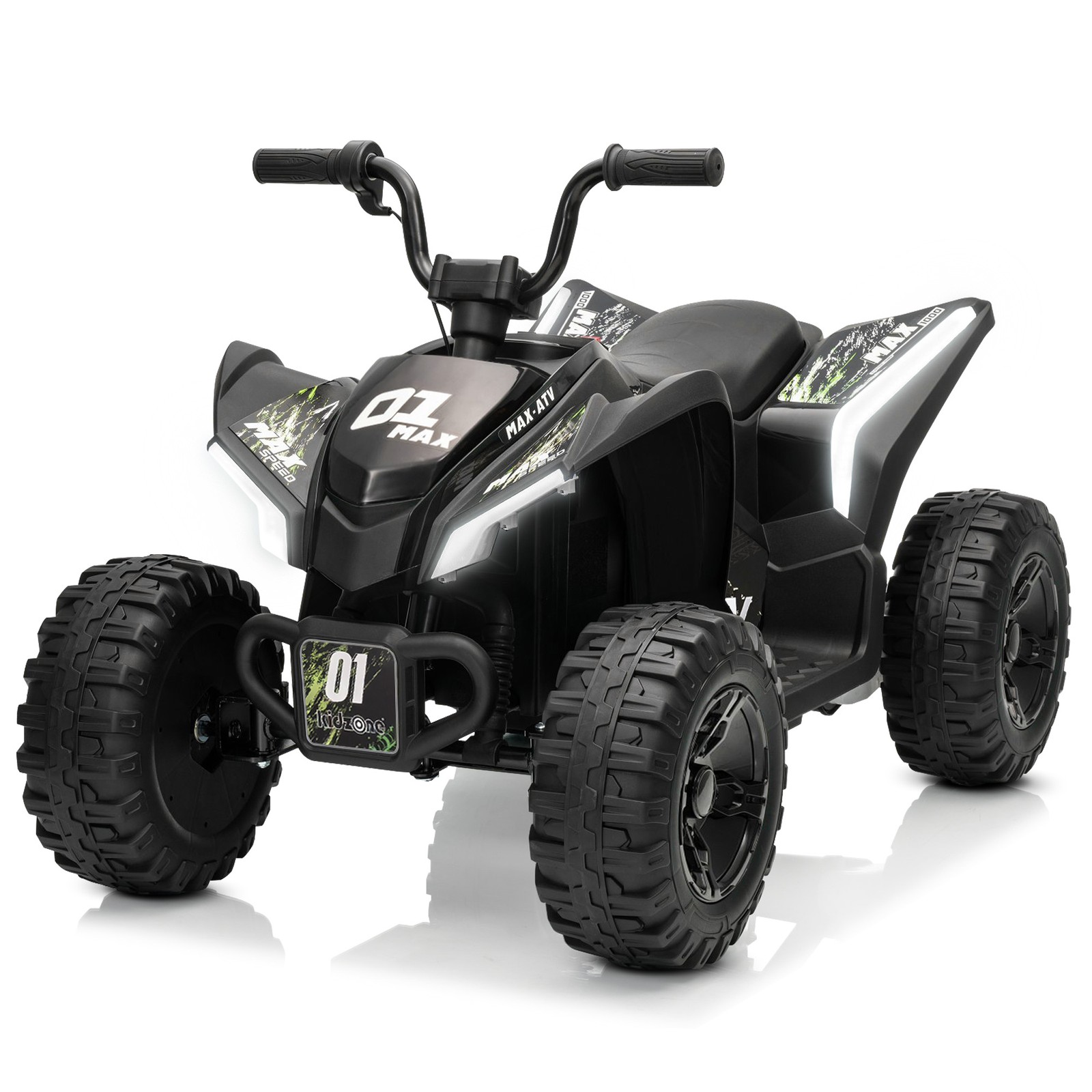 Kidzone 12V/24V Ride On ATV for Kids with Bluetooth & USB Music,