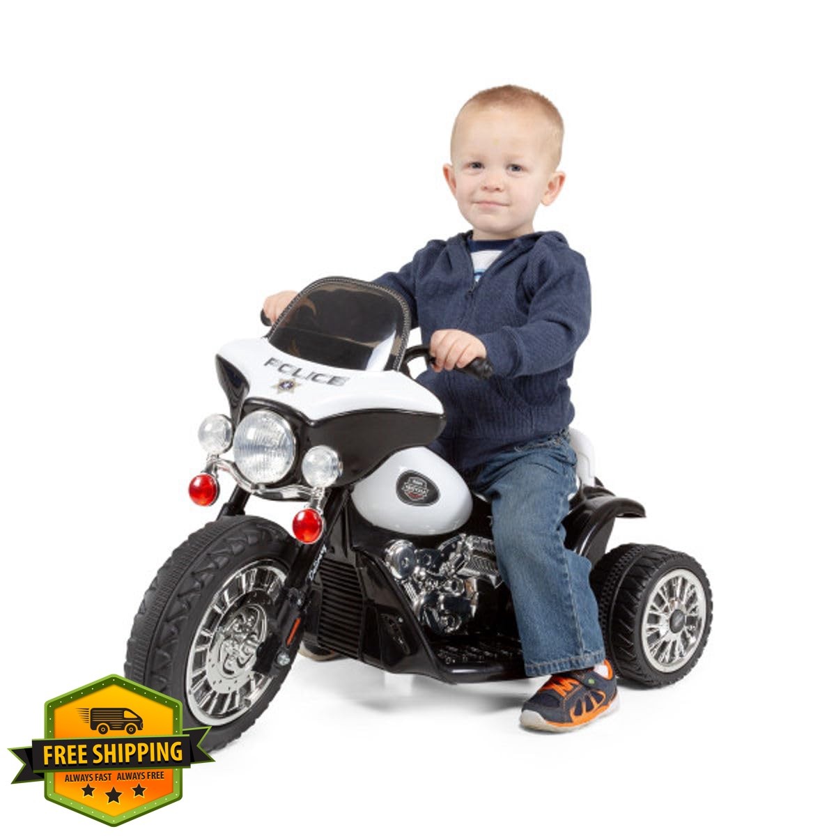 Lil’ Rider 6V Motorcycle 3-Wheel White Black