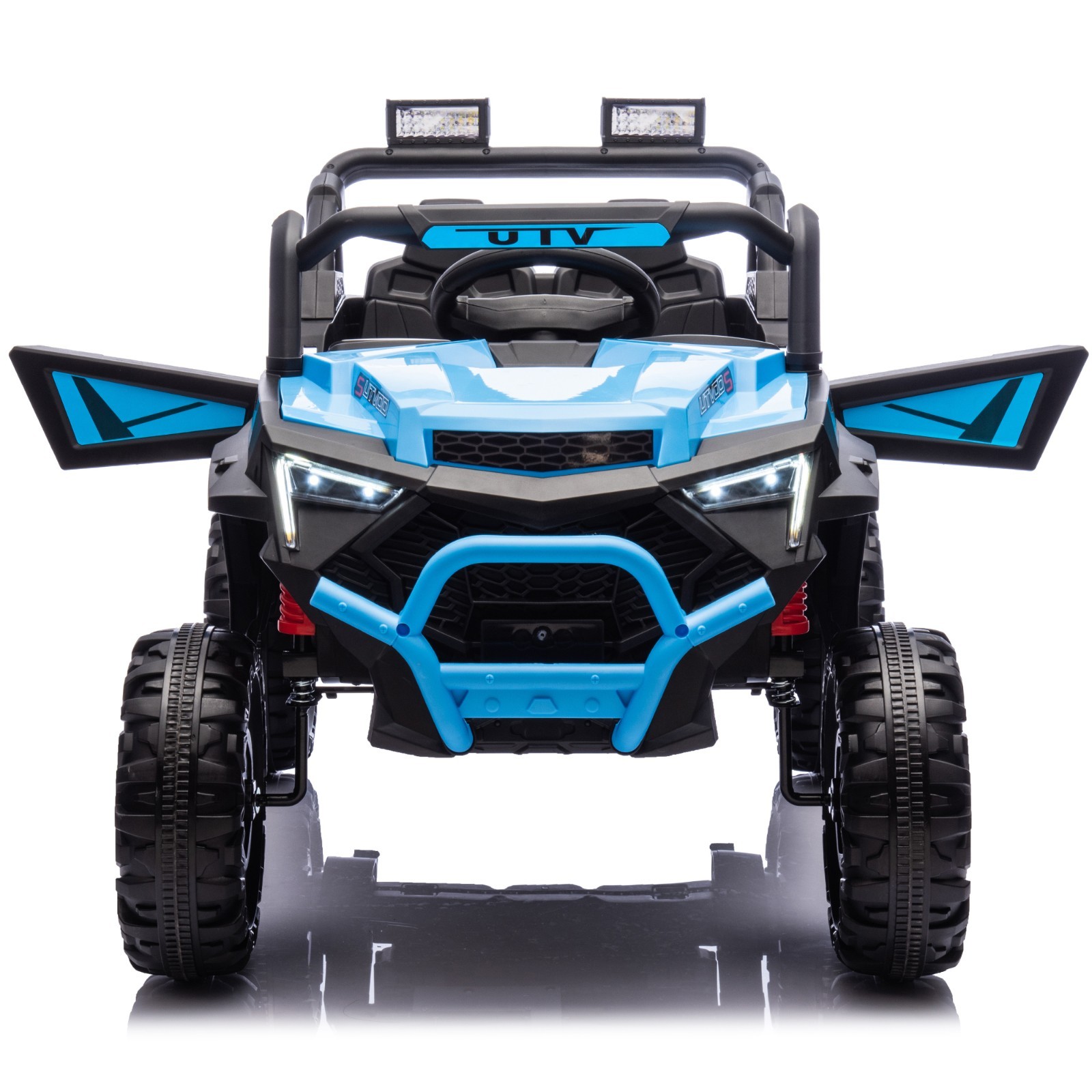 24V Kids Ride On Car 4 Wheeler UTV 400W Electric Car Toy w/ Remote Control Blue