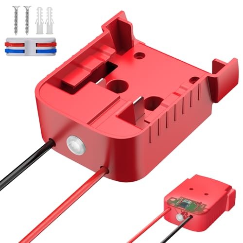 Upgraded Power Wheel Adapter Compatible with Milwaukee 18V Battery – 1-PACK Red